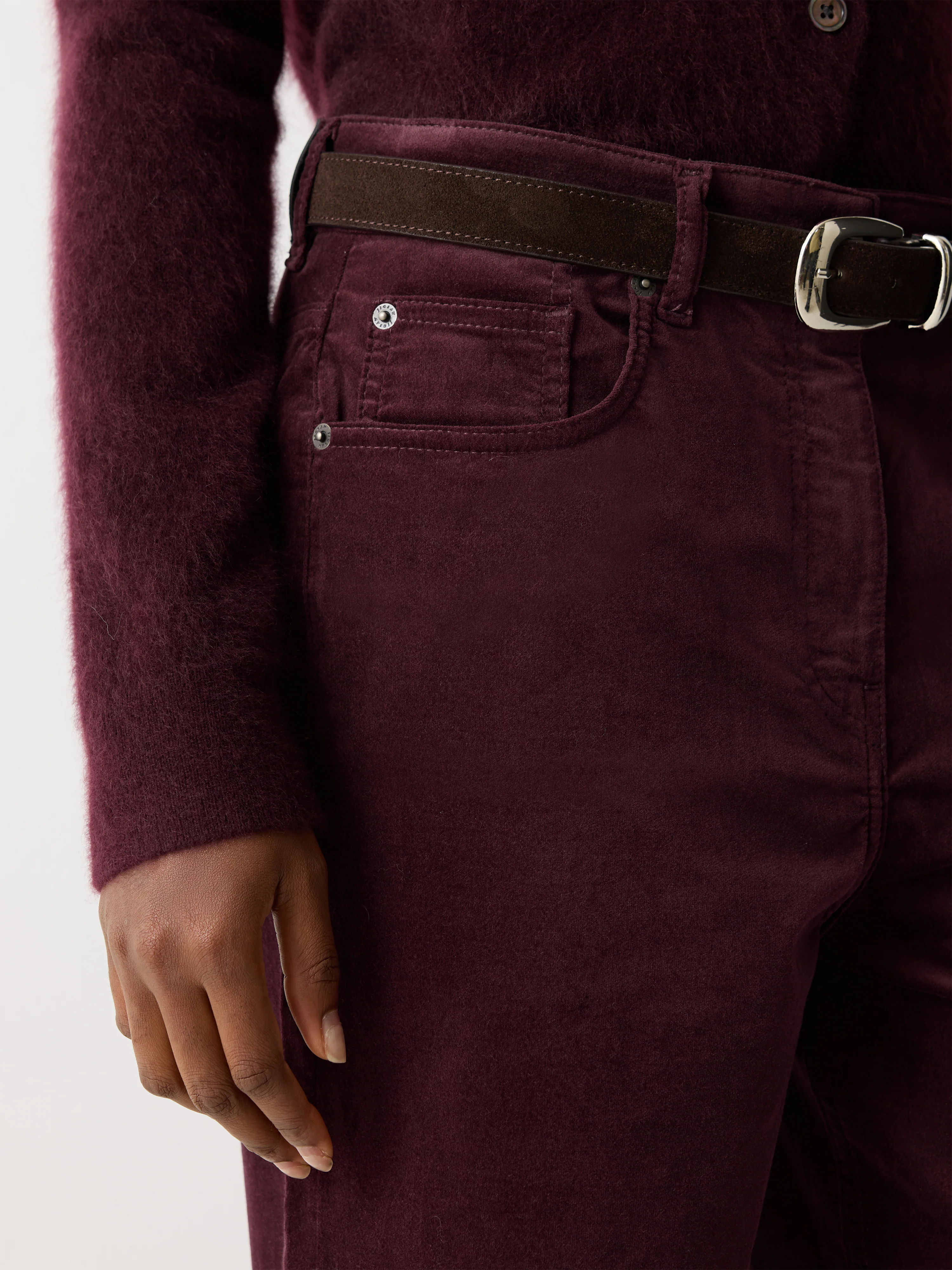 Delmont Velvet Tapered Jean | Purple - Image 3