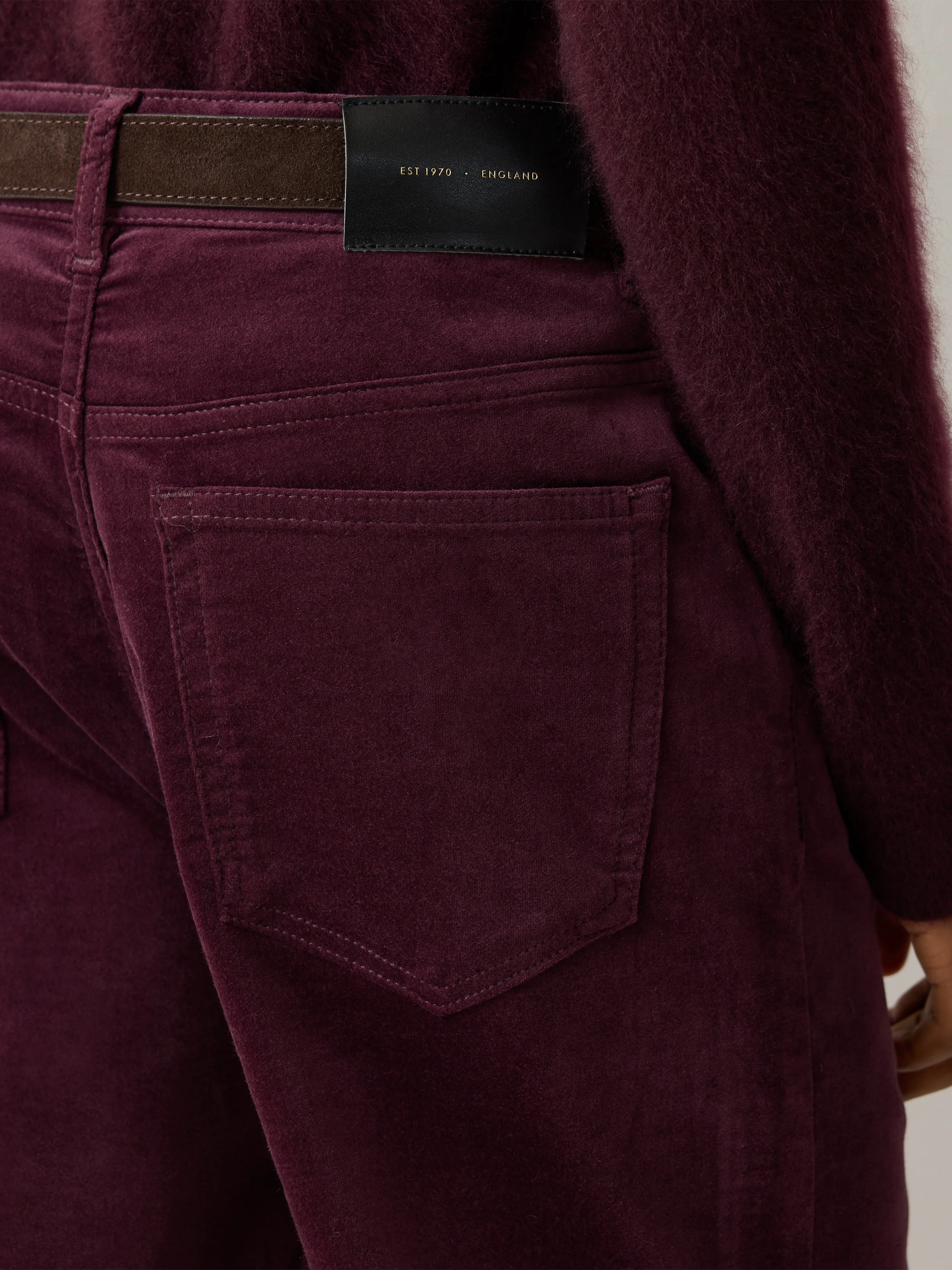 Delmont Velvet Tapered Jean | Purple - Image 5
