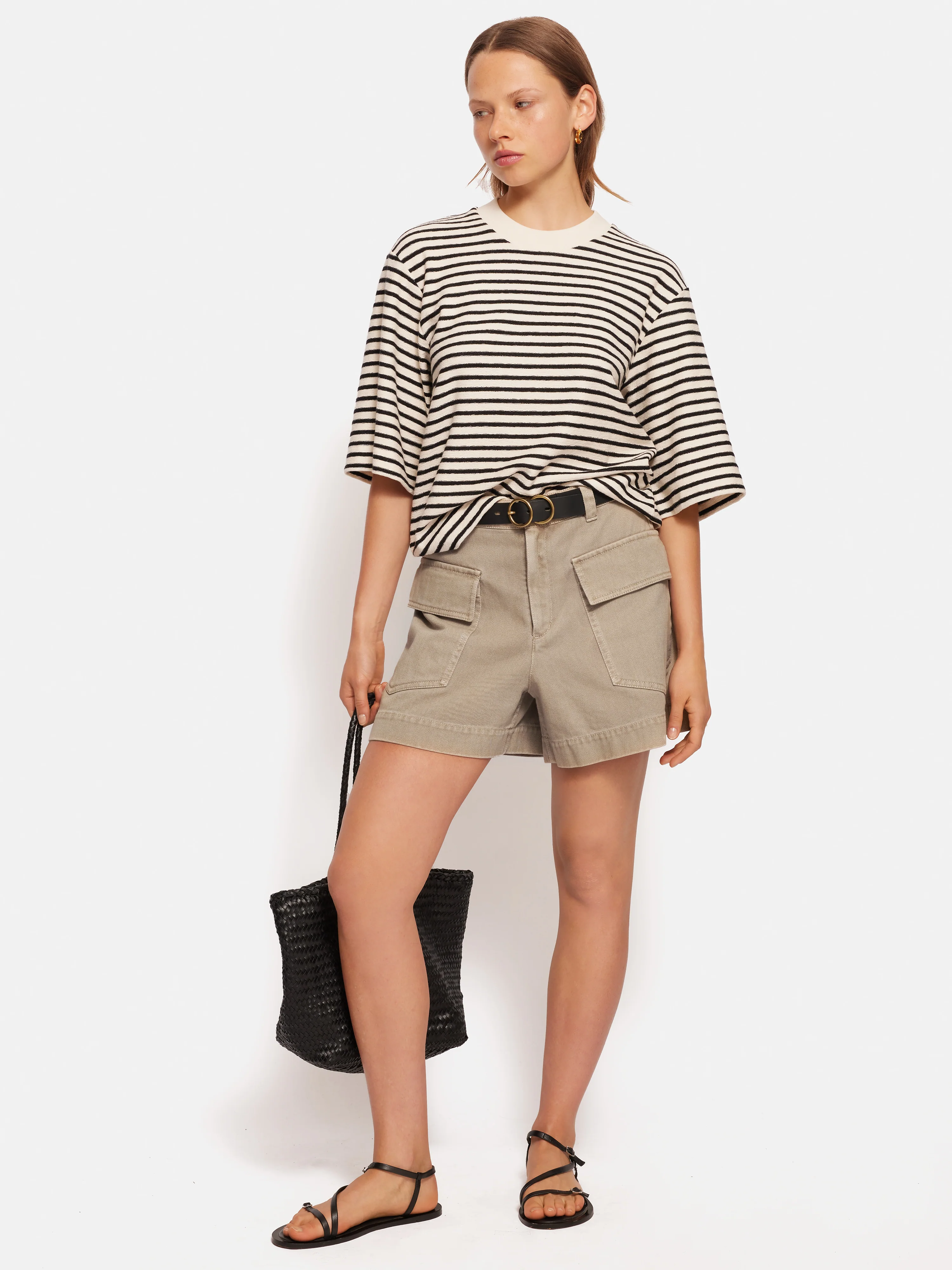 Denim Contrast Stitch Short | Brown - Image 6