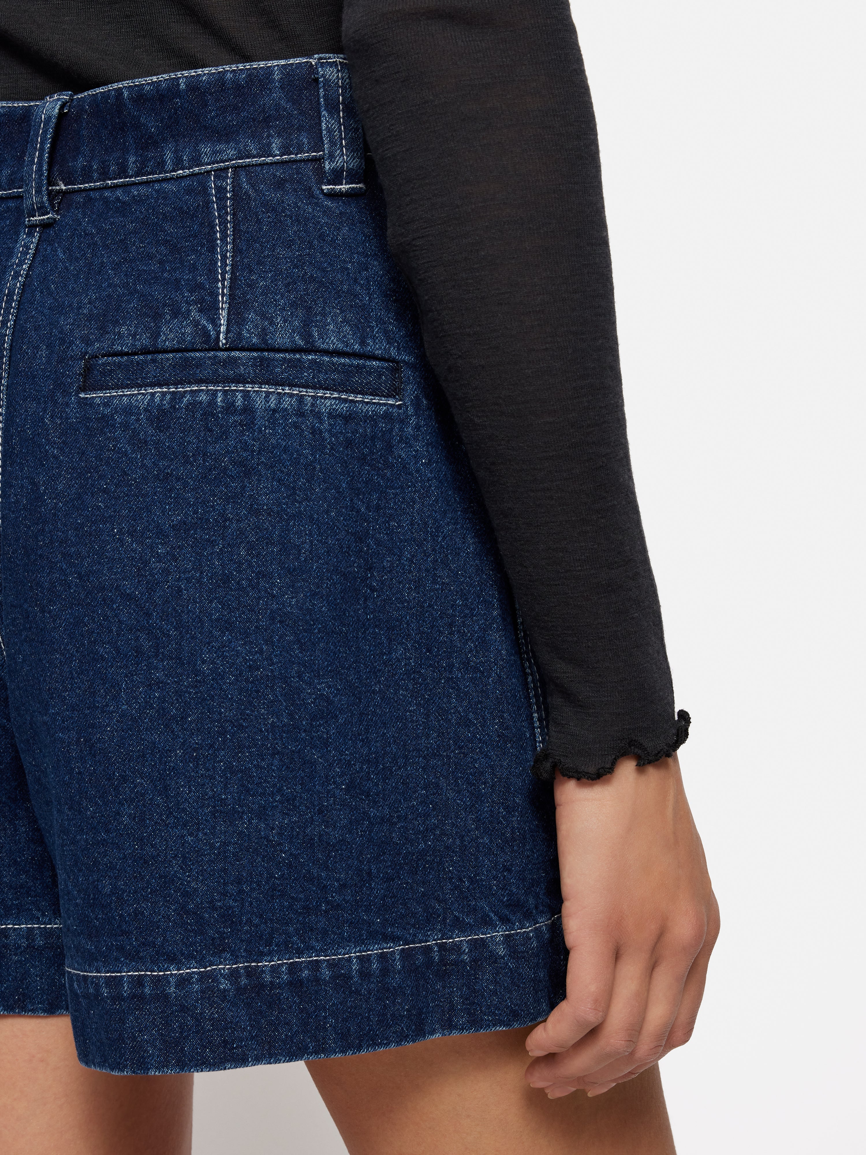 Denim Contrast Stitch Short | Indigo - Image 4