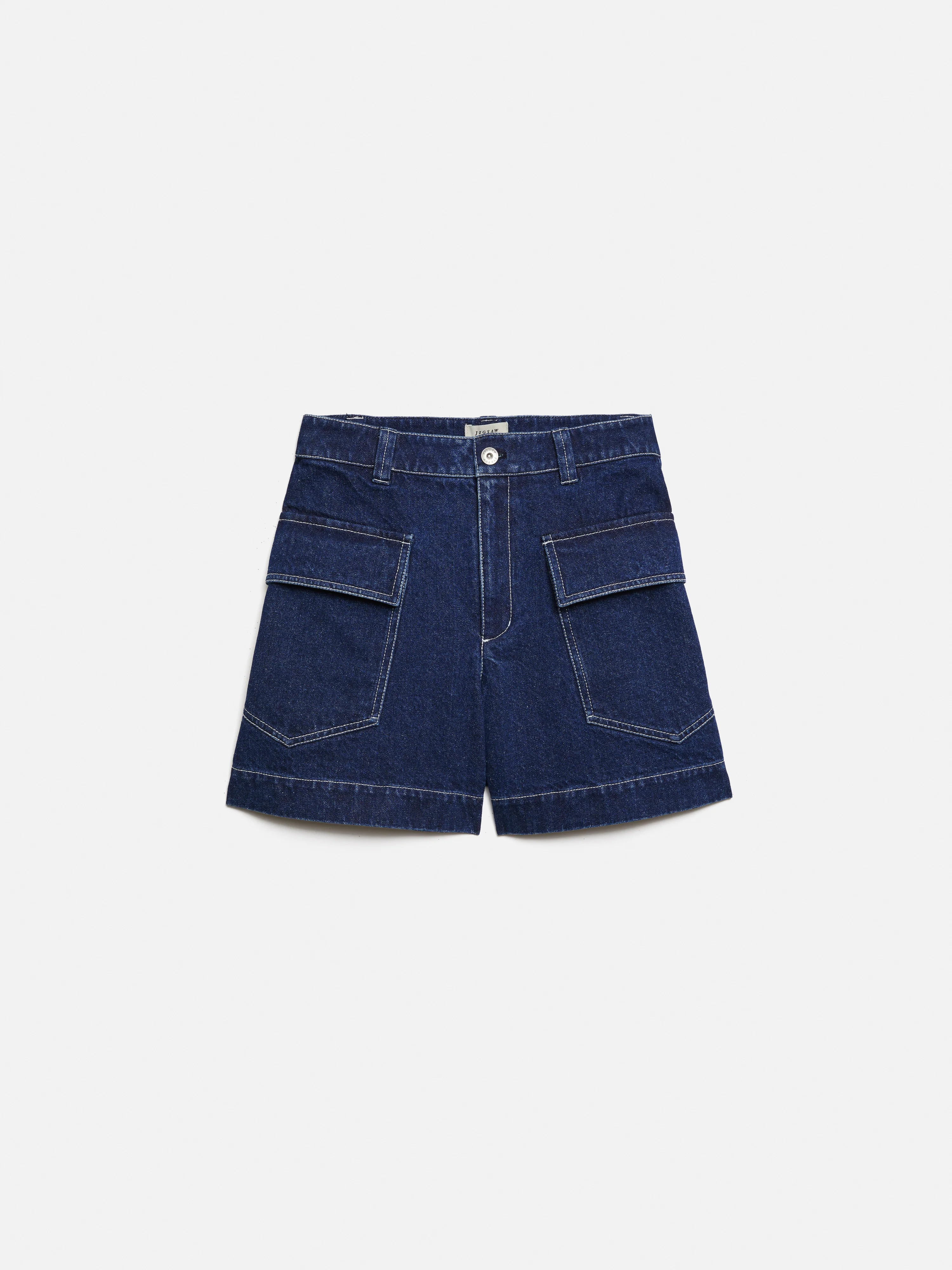 Denim Contrast Stitch Short | Indigo - Image 8
