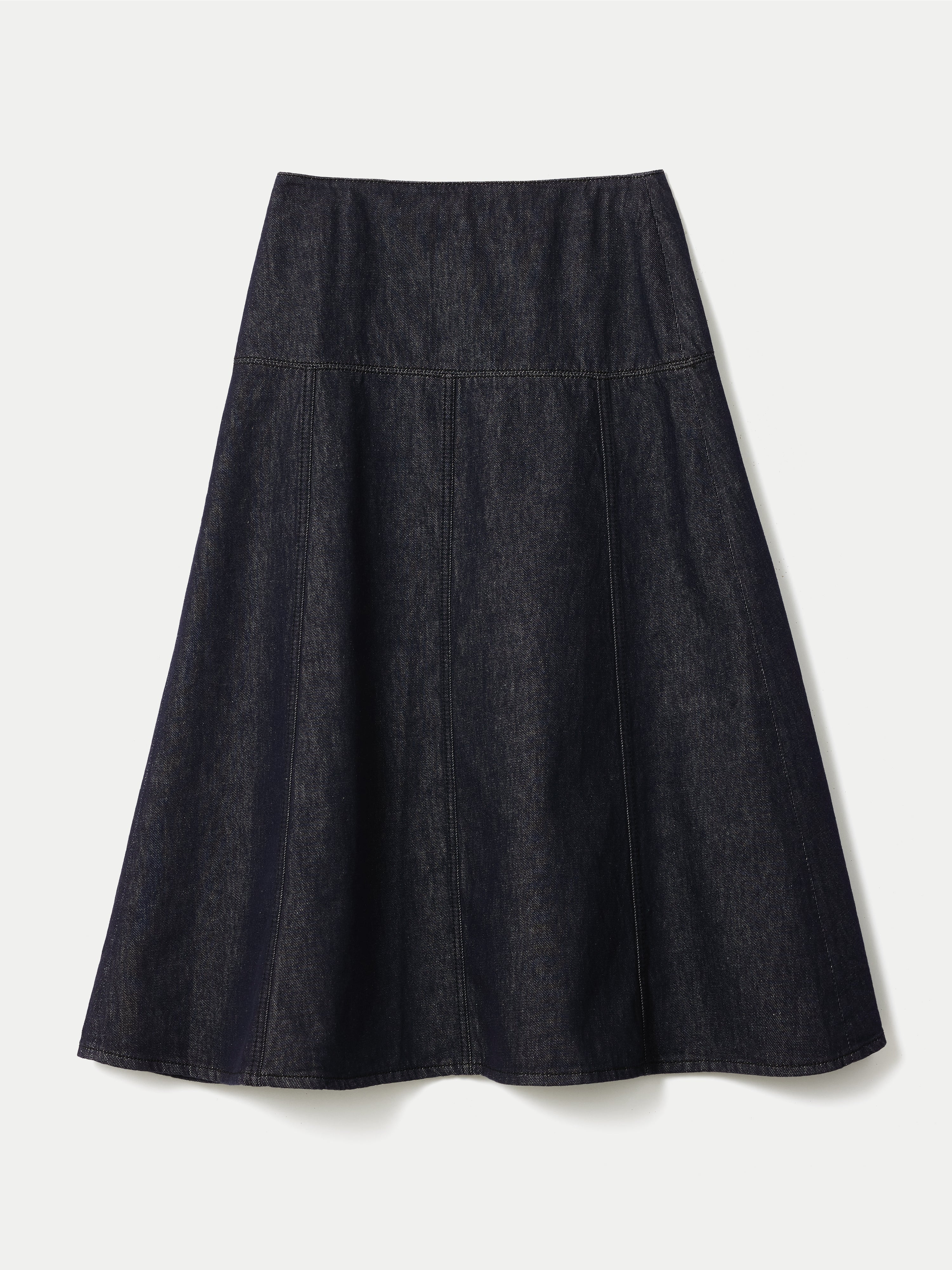Denim Flared Midi Skirt | Indigo - Image 5