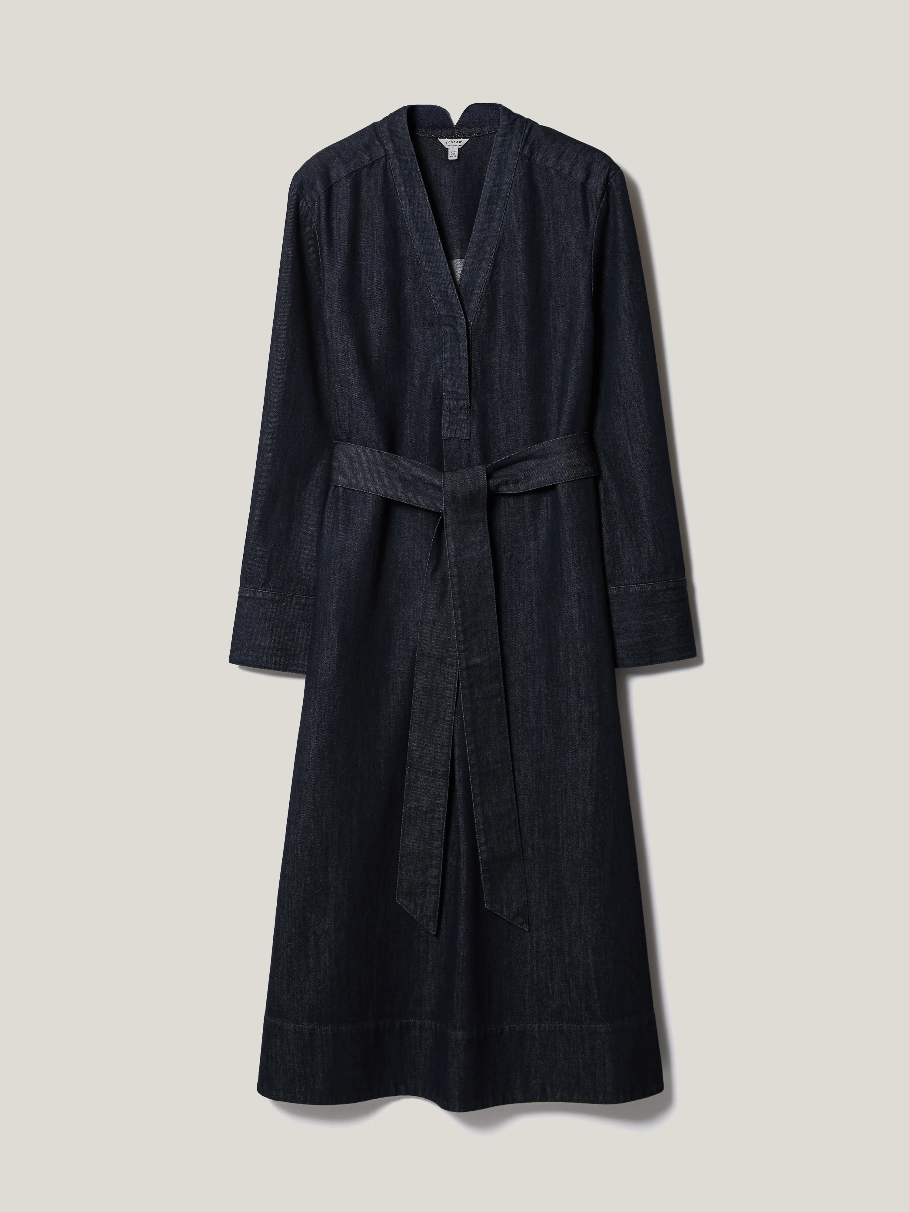Denim Lyocell Belted Dress | Indigo - Image 6