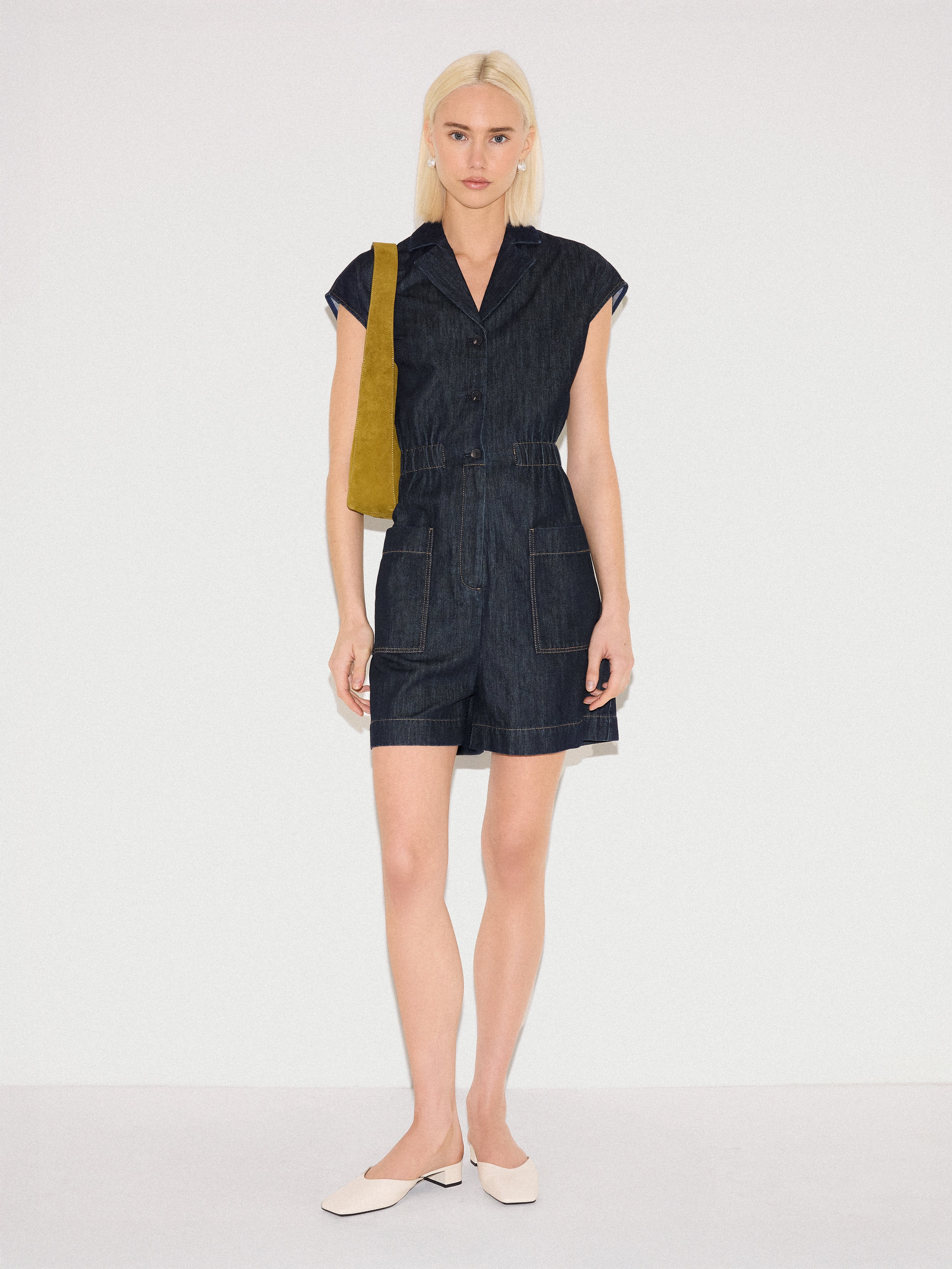 Denim Lyocell Playsuit | Indigo - Image 2