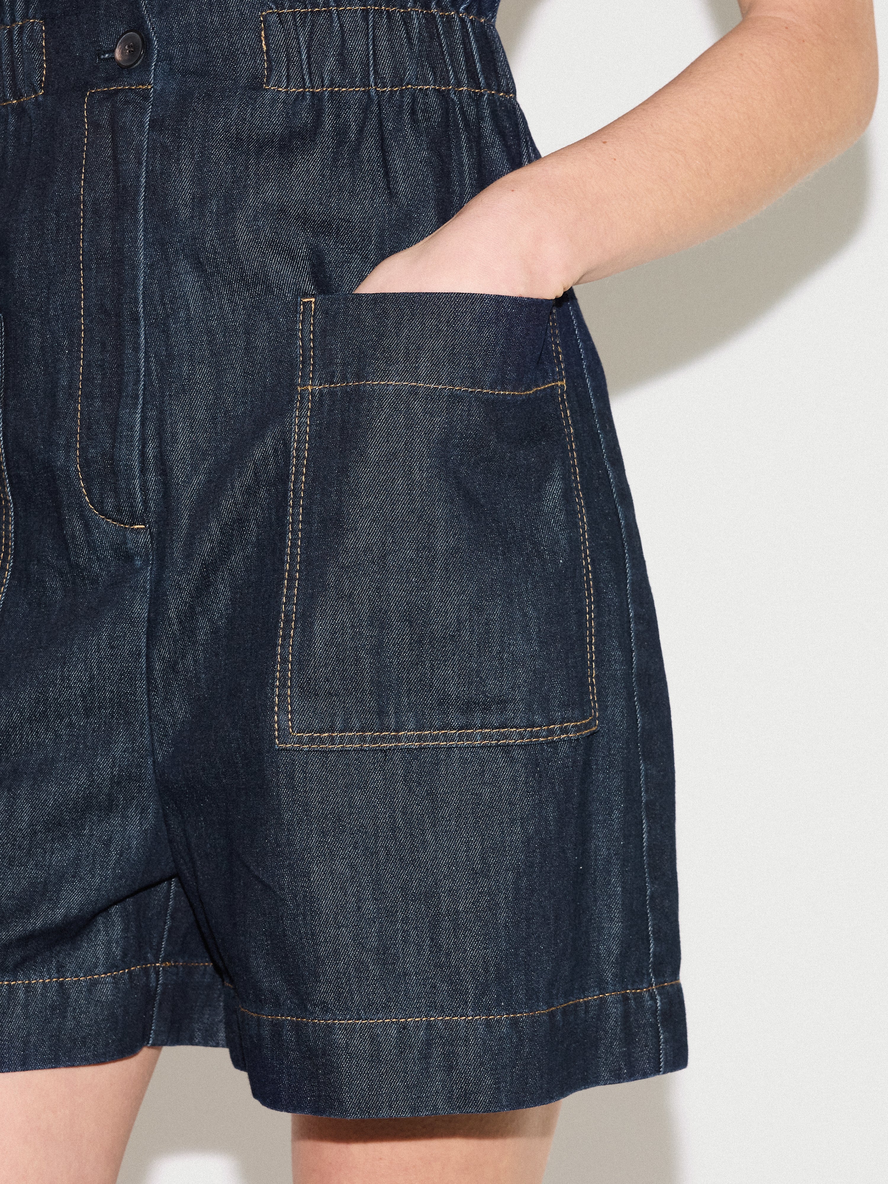 Denim Lyocell Playsuit | Indigo - Image 4