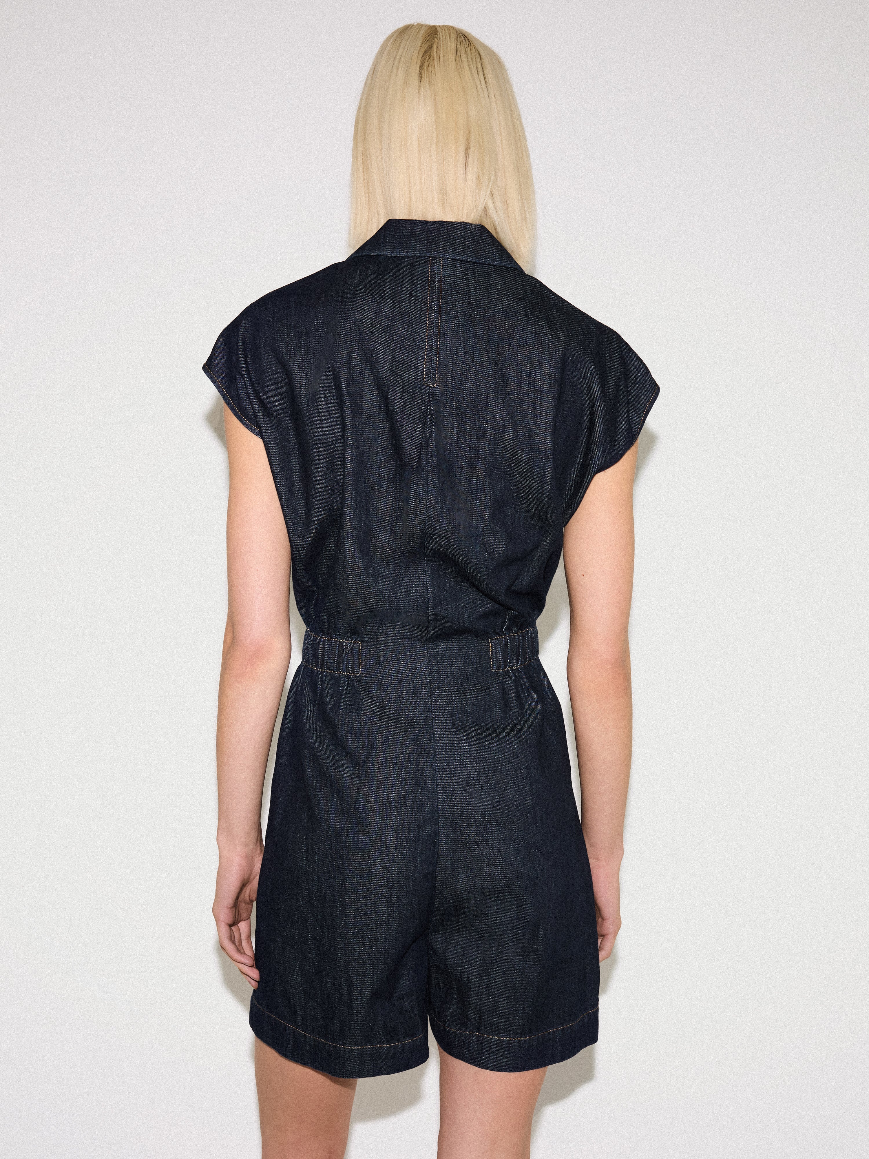 Denim Lyocell Playsuit | Indigo - Image 5