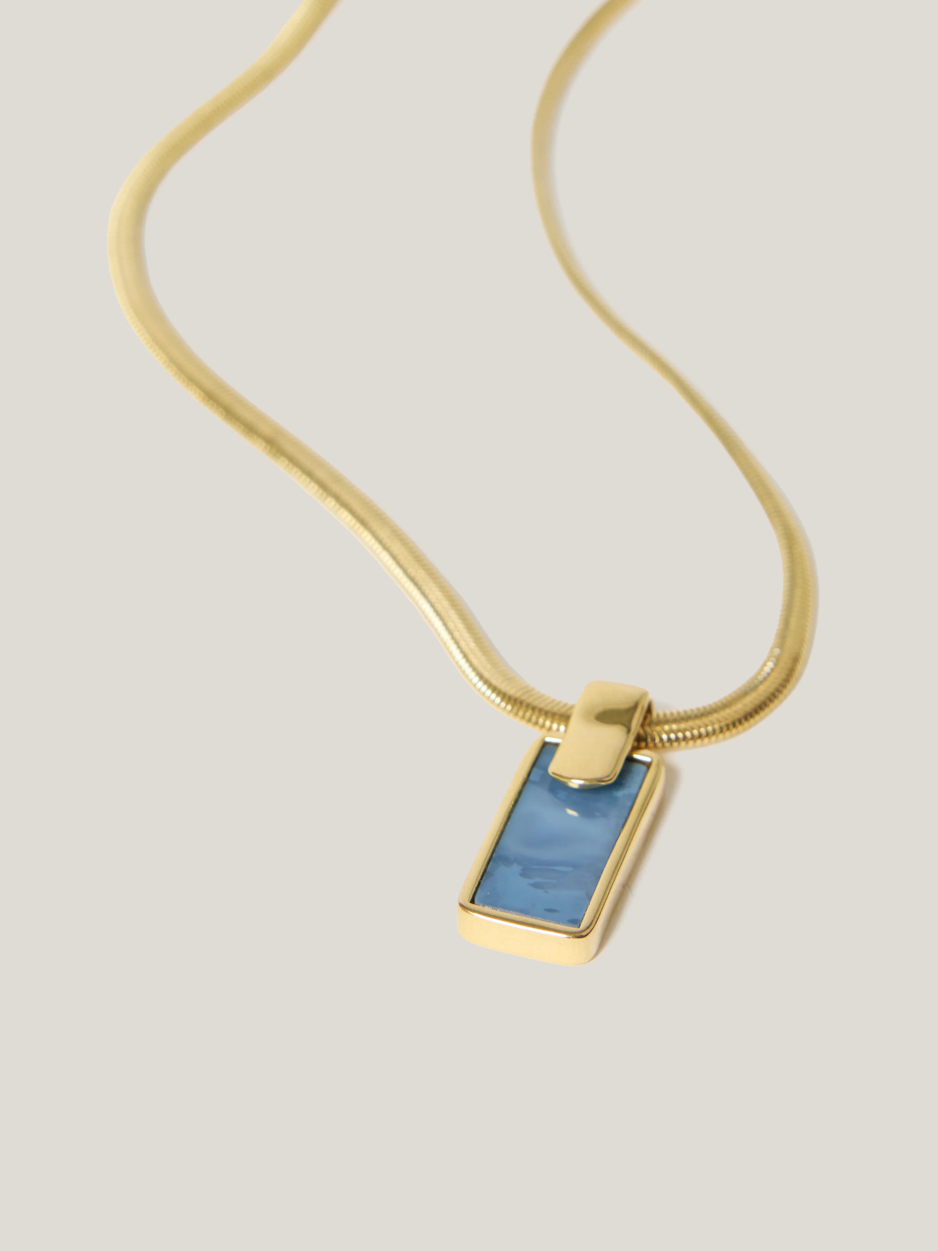 Denim Opal Pendant Necklace | Blue - Image 2