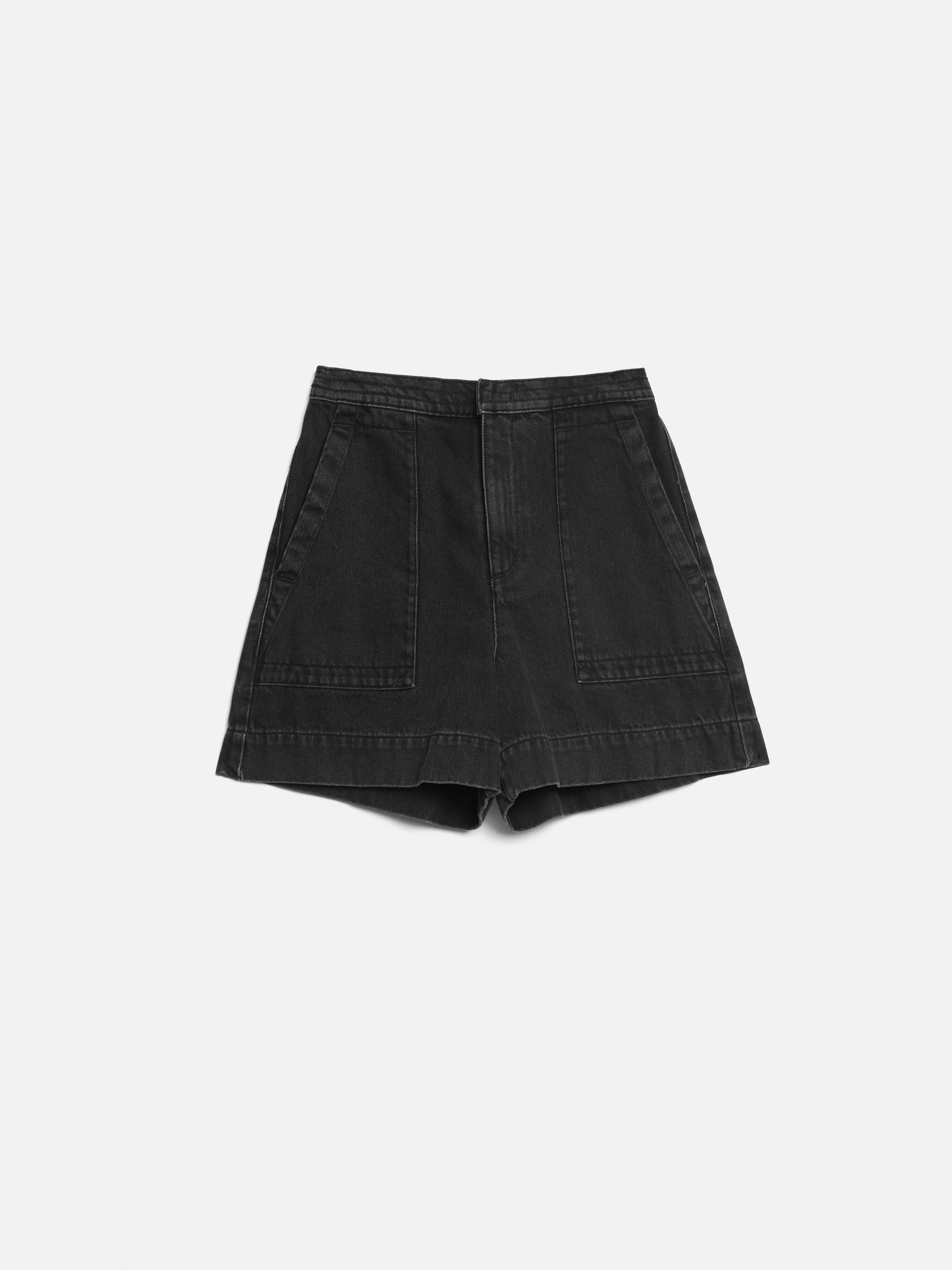 Denim Patch Pocket Shorts | Washed Black - Image 7