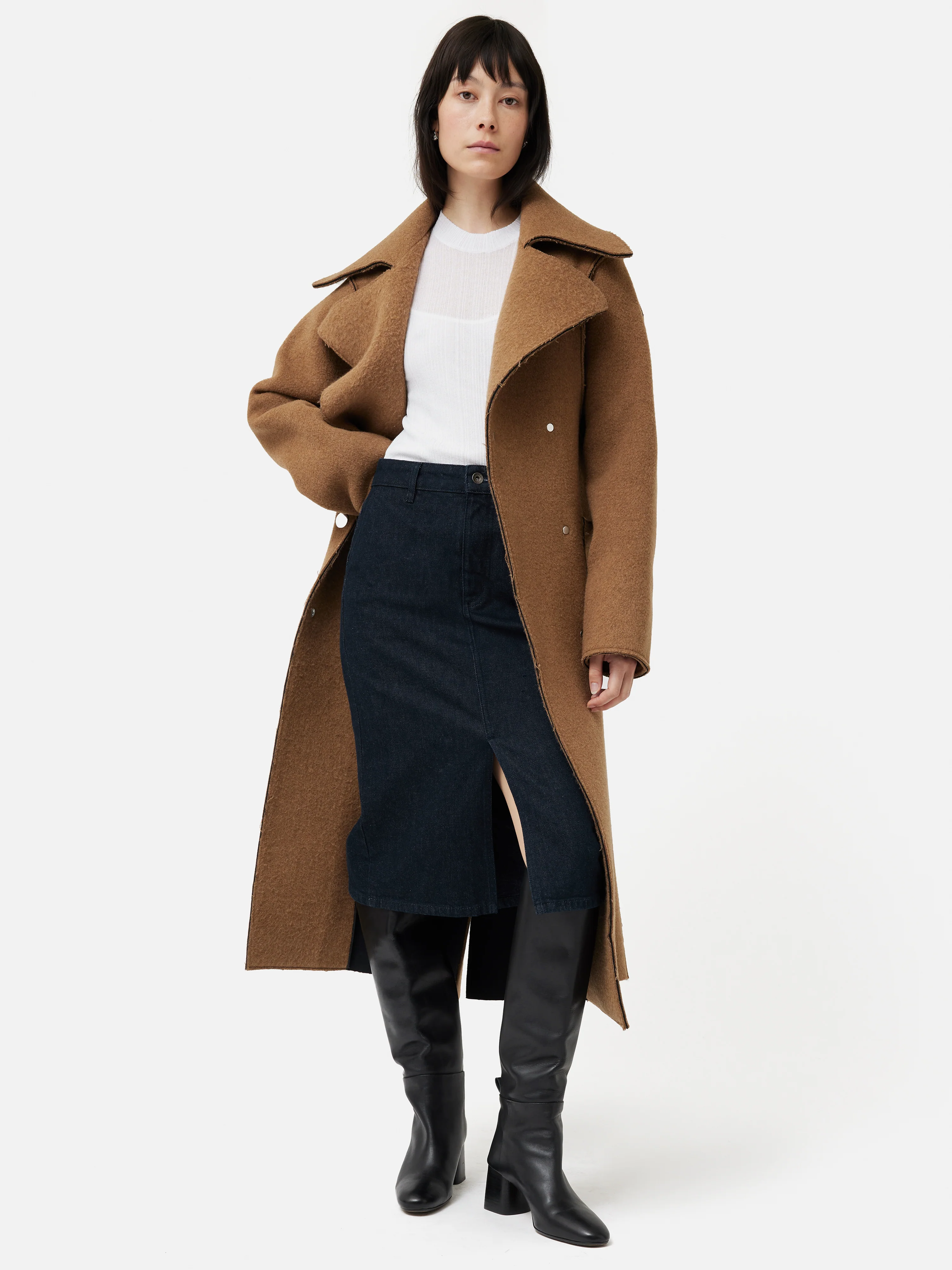Denim Pencil Midi Skirt | Indigo - Image 6