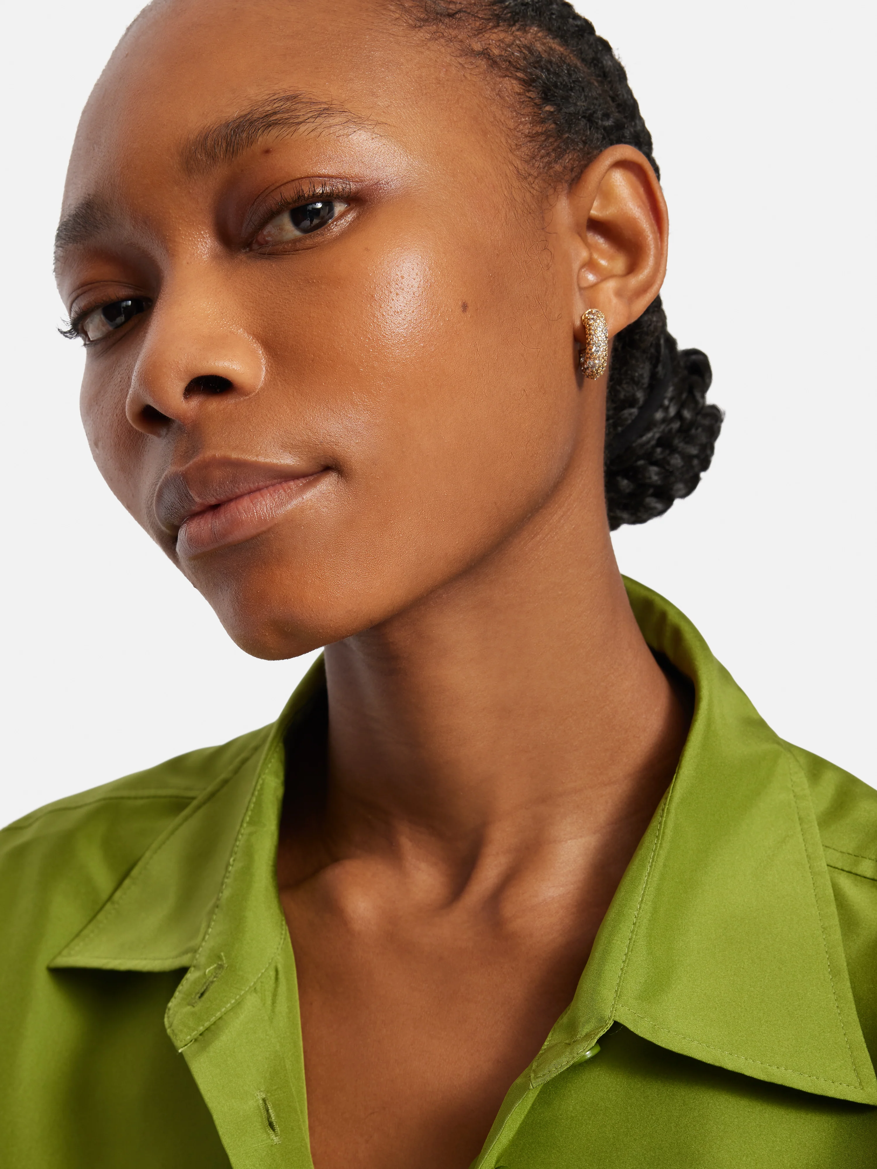 Diamante Hoop Earrings | Gold - Image 2