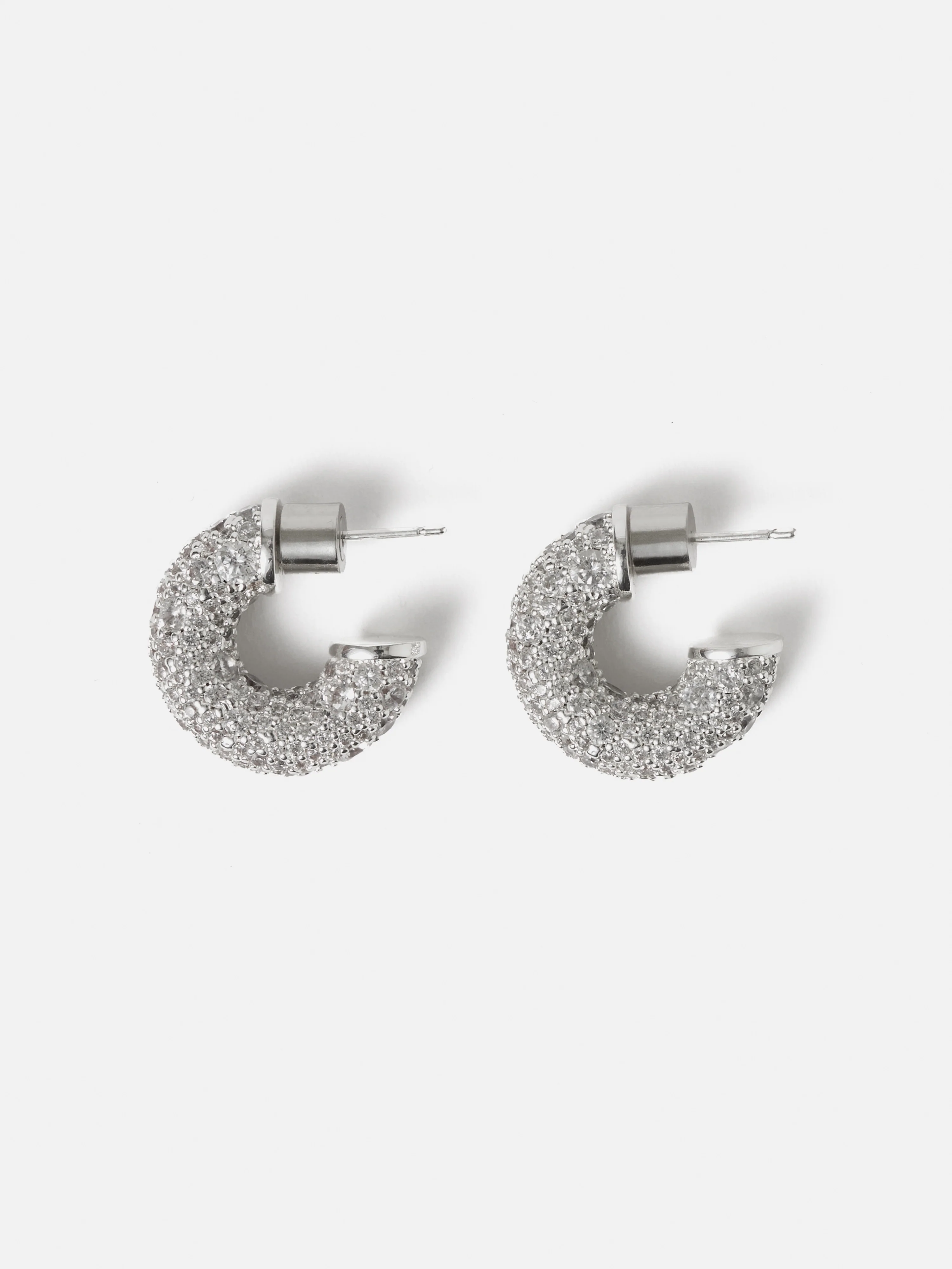 Diamante Hoop Earrings | Silver - Image 3