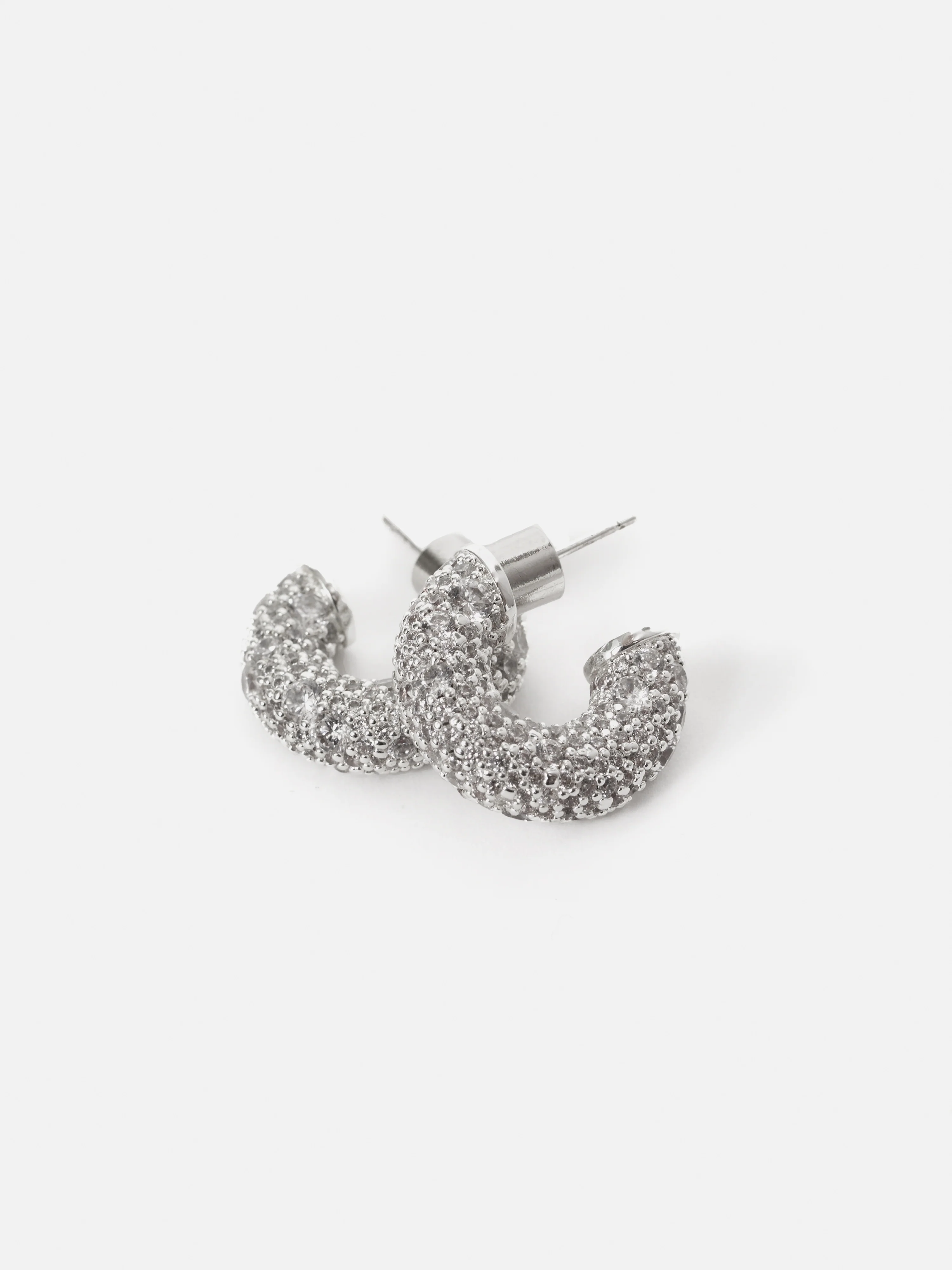 Diamante Hoop Earrings | Silver - Image 4