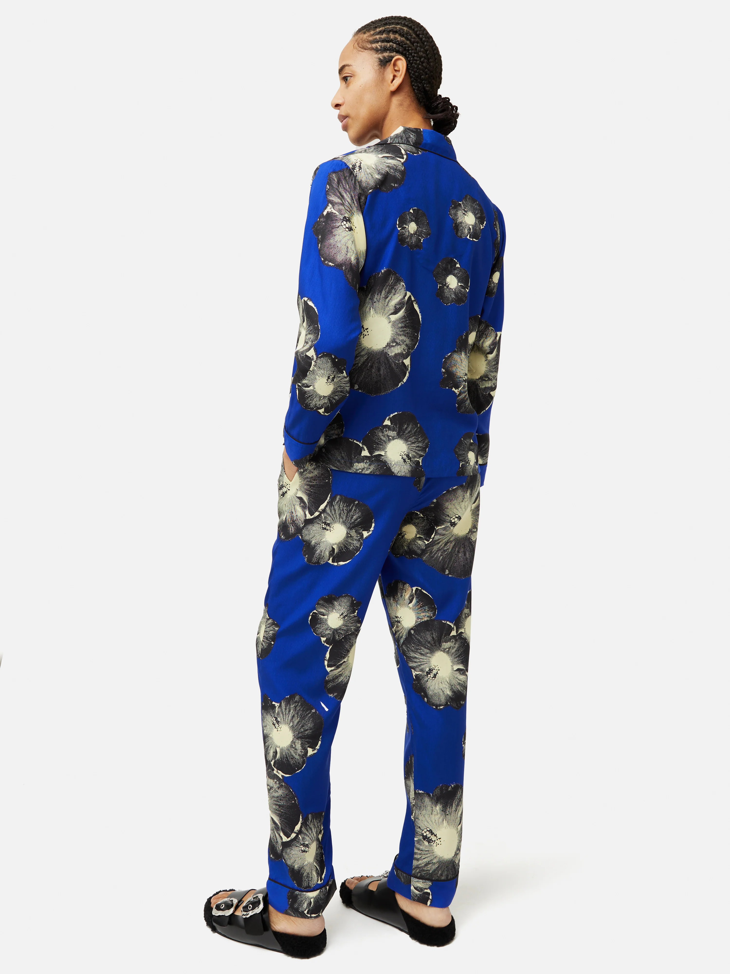 Digital Floral Modal Pyjama | Blue - Image 5