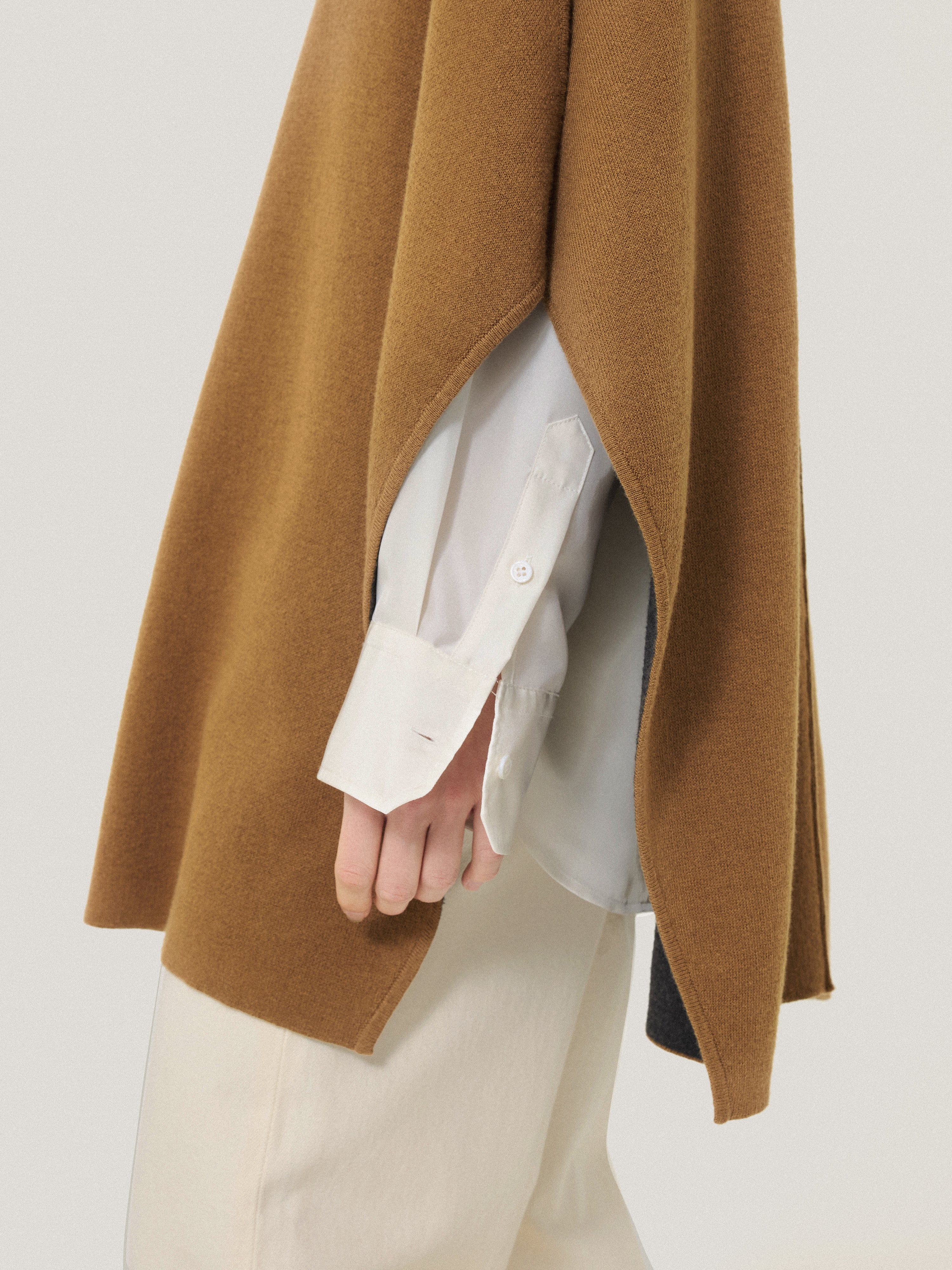 Double Face Knit Poncho | Toffee - Image 2