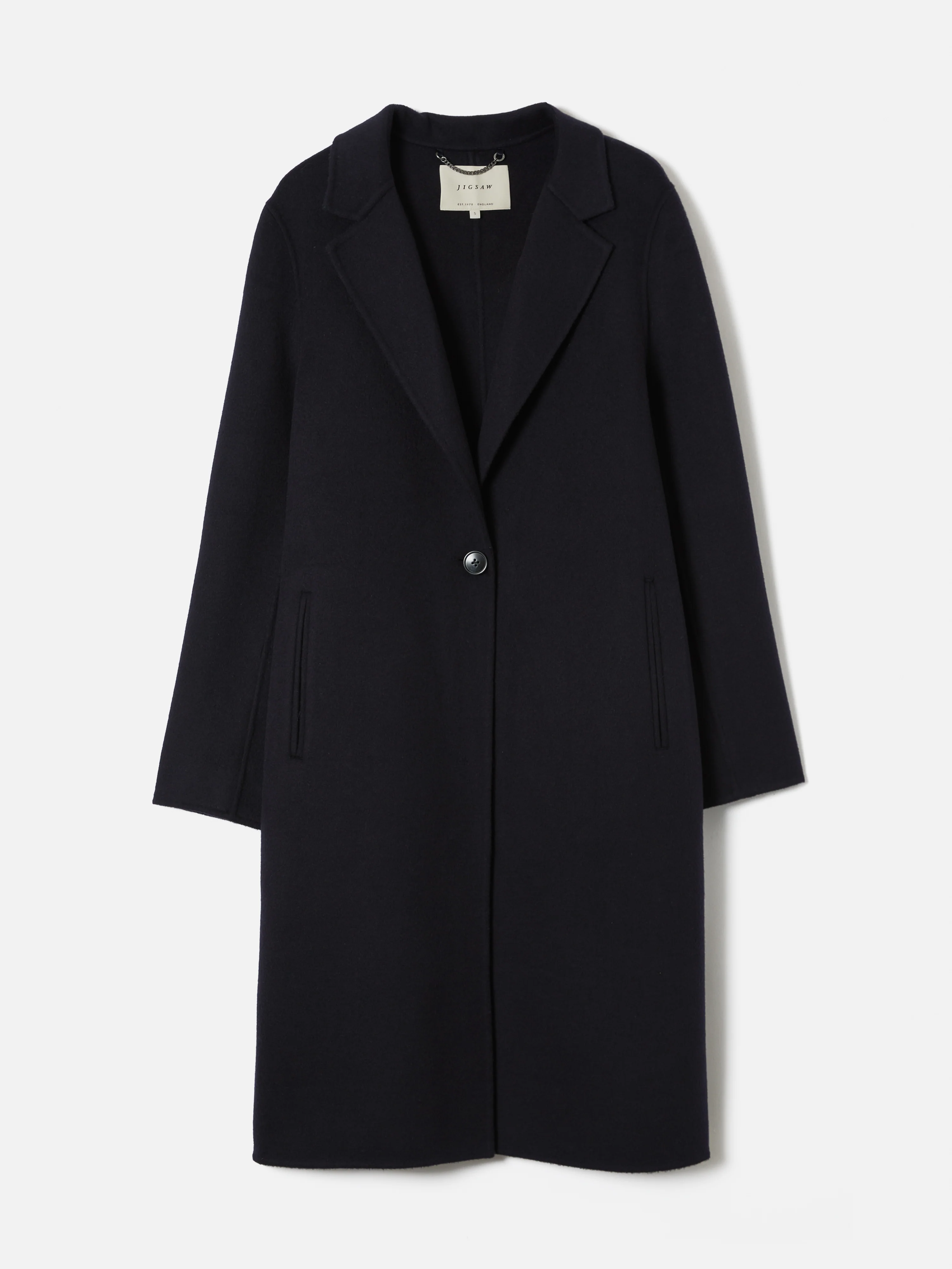 Double Face Wool Coat | Navy - Image 8
