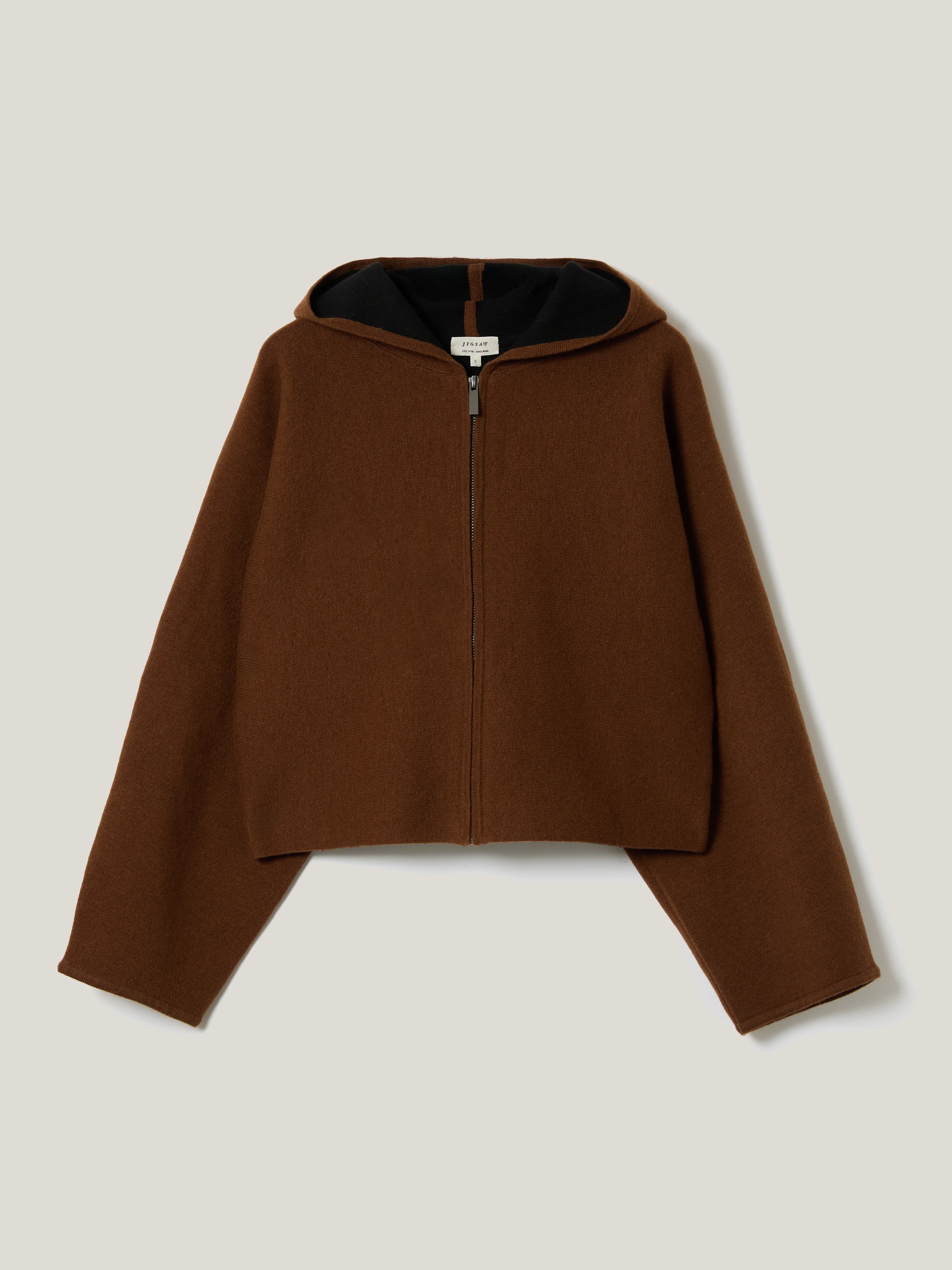 Double Face Zip Hoodie | Brown - Image 9