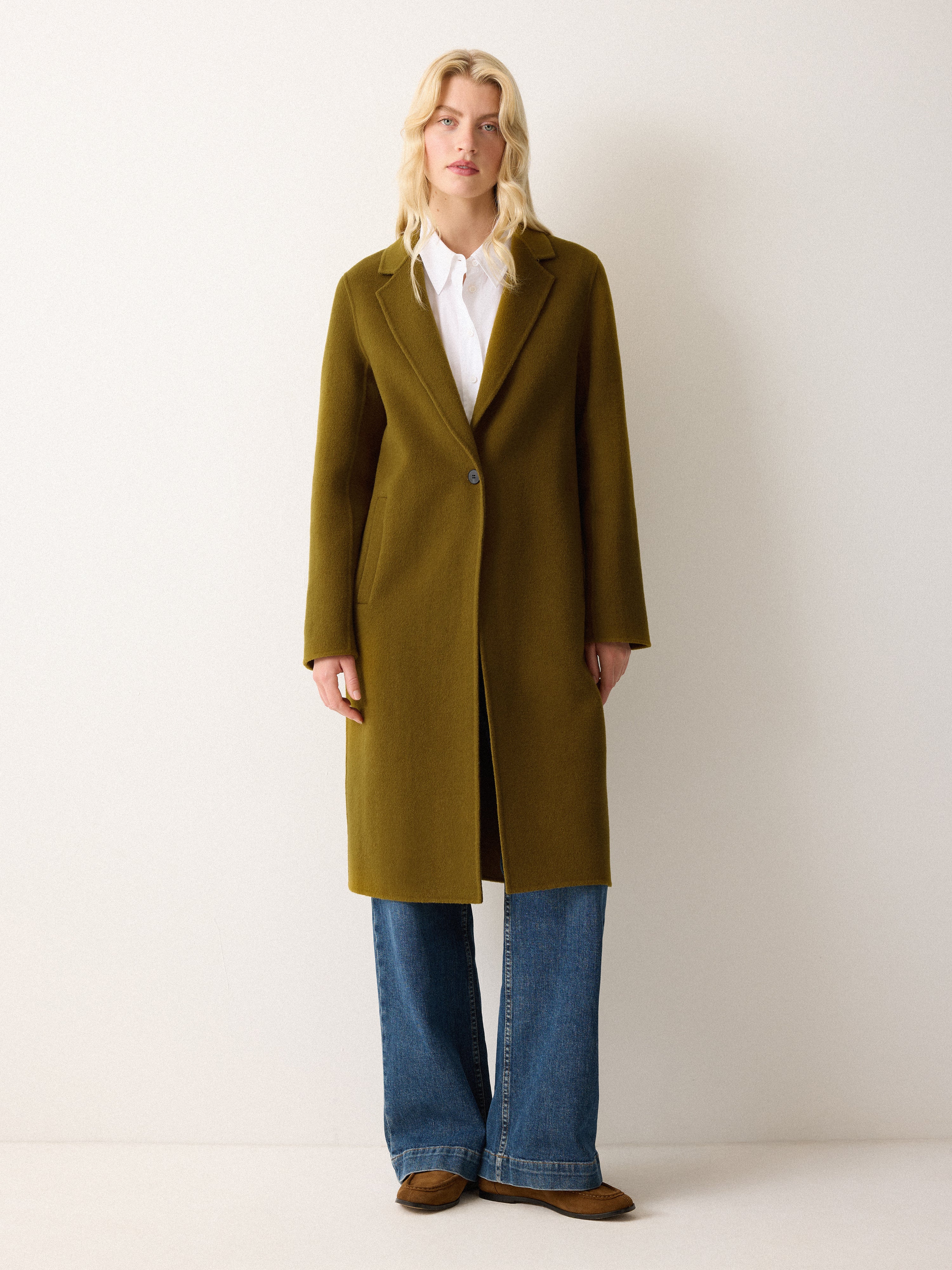 Double Faced Tailored Coat | Green - Image 4