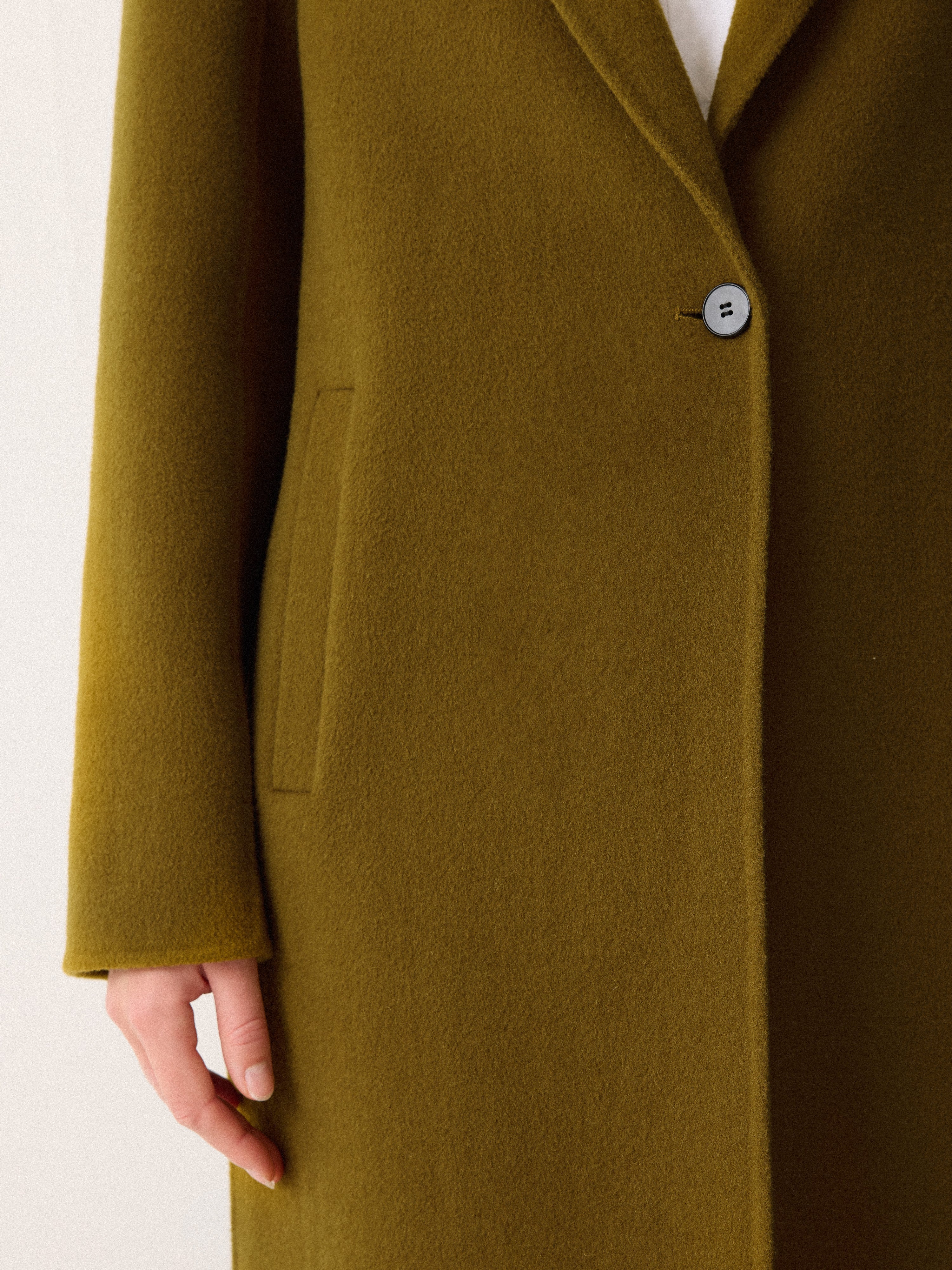 Double Faced Tailored Coat | Green - Image 6