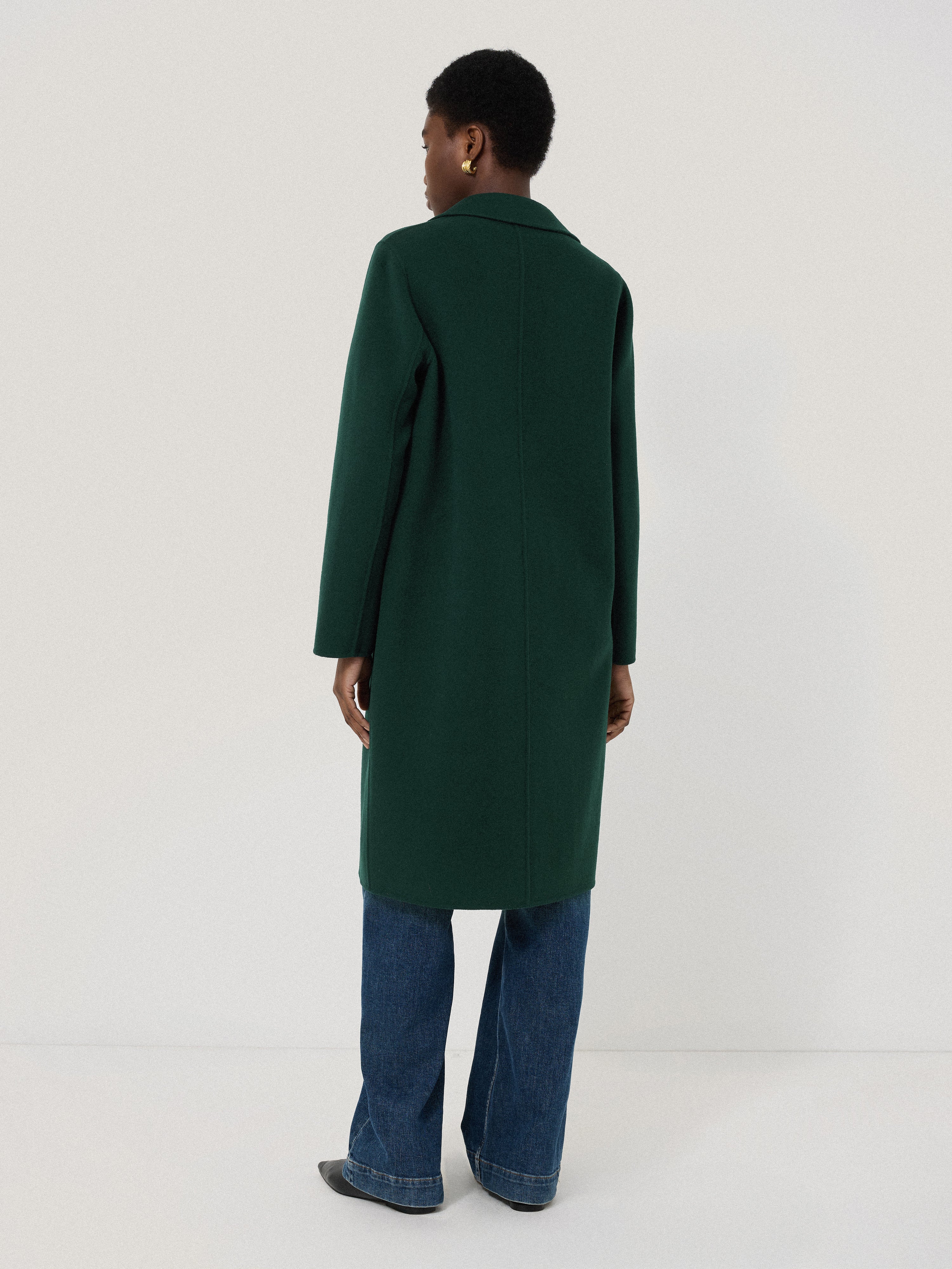 Double Faced Tailored Coat | Green - Image 6