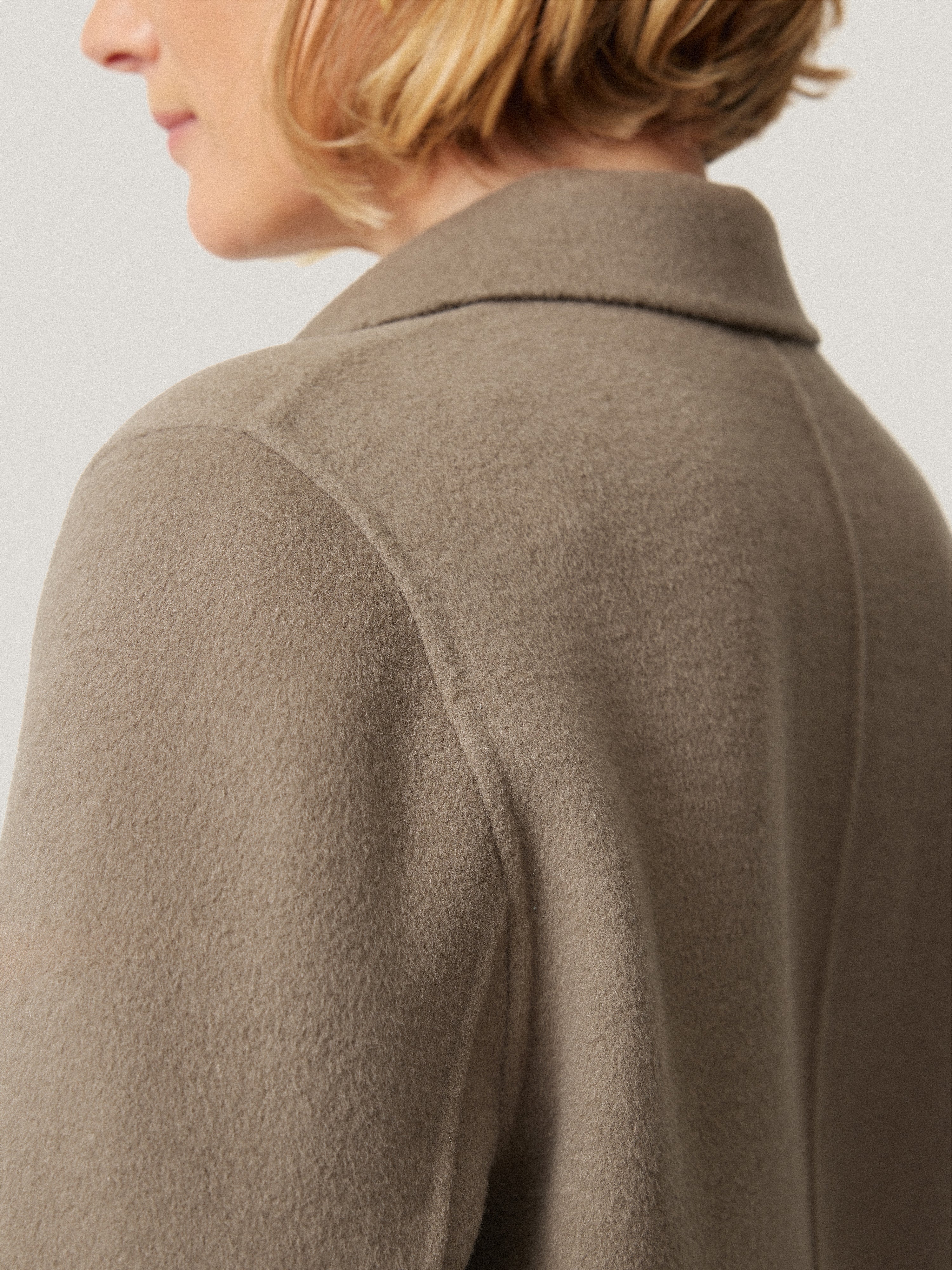 Double Faced Tailored Coat | Mole - Image 7