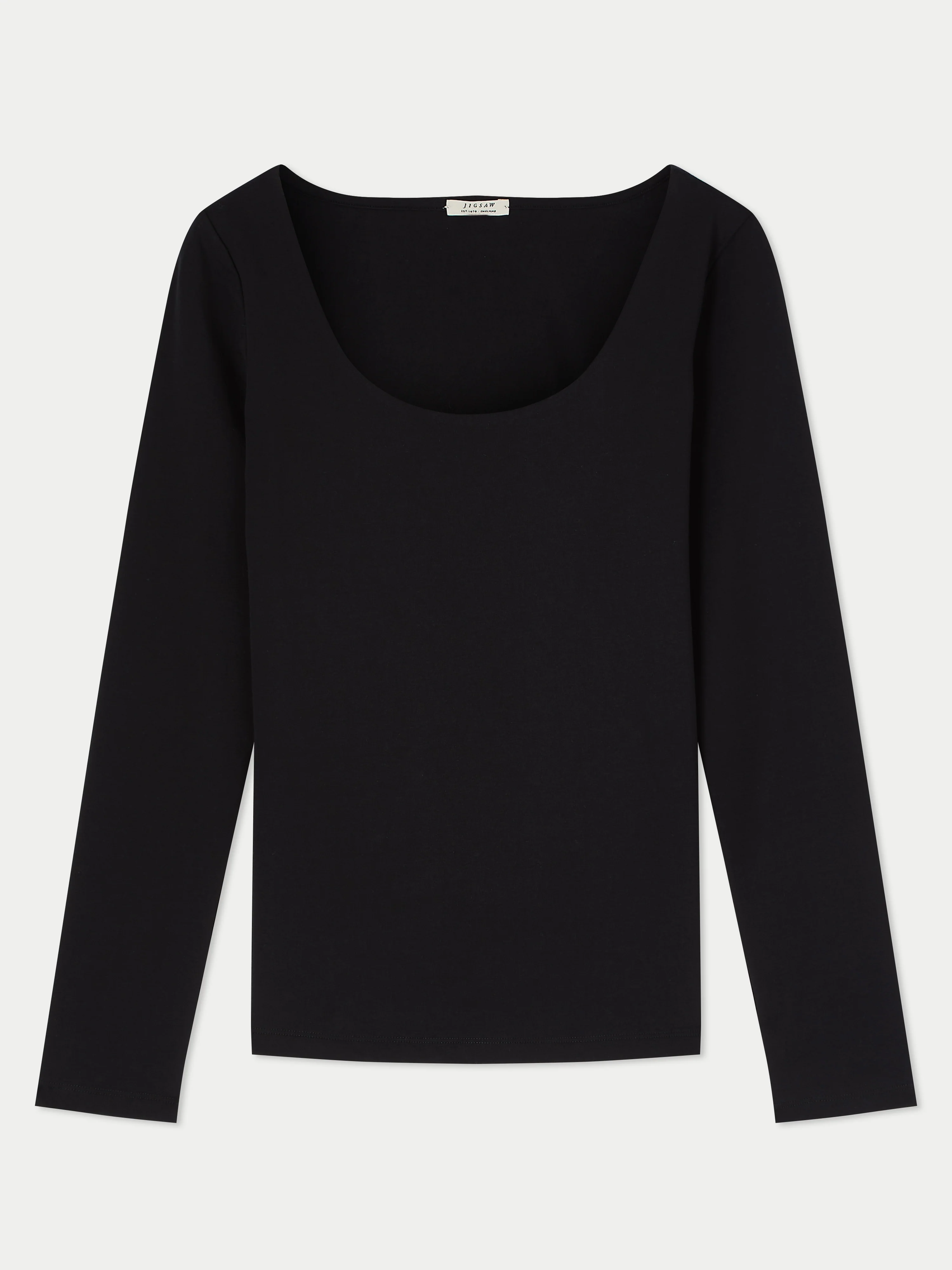 Double Front Ballet Neck Top | Black - Image 5