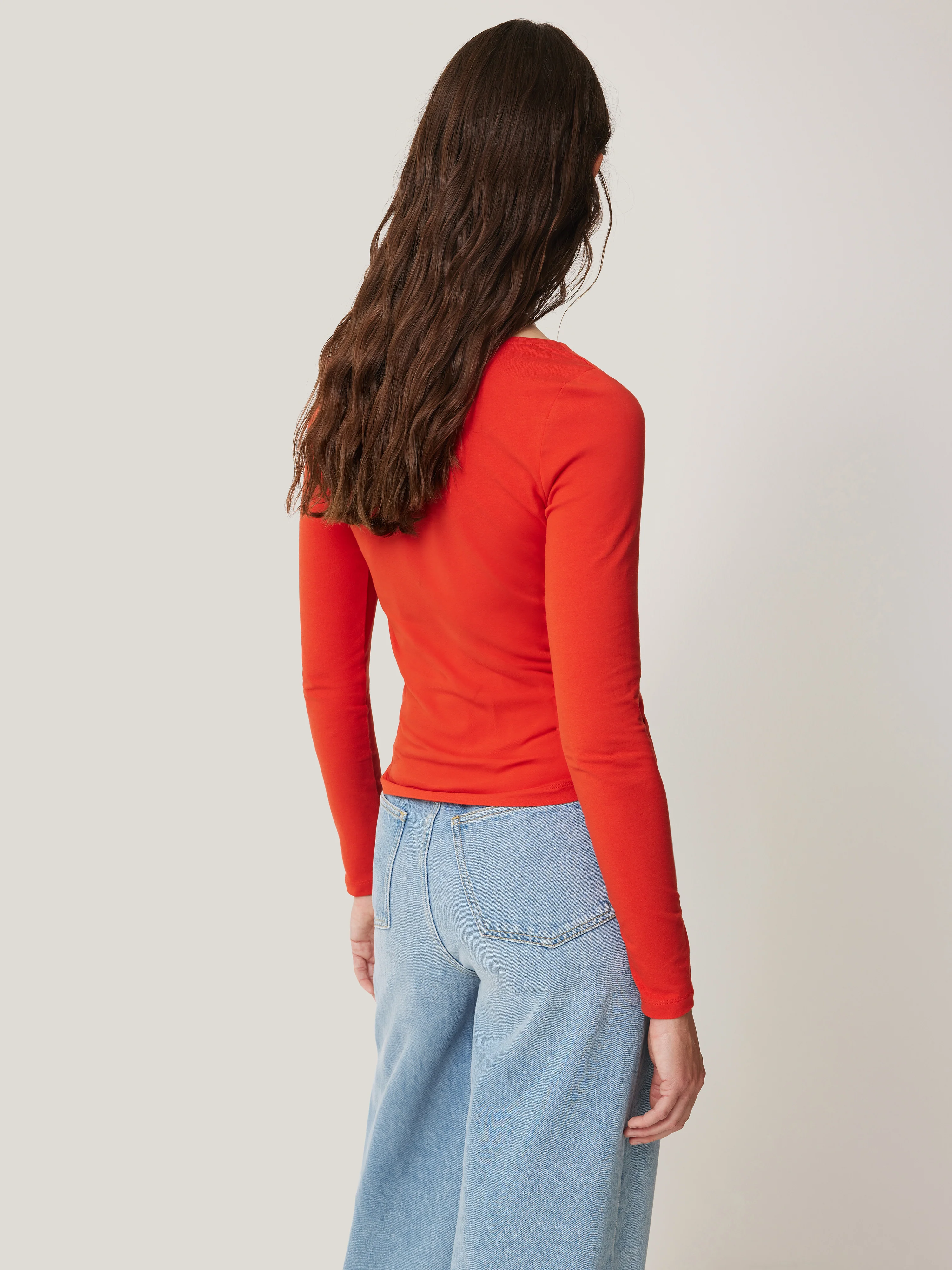 Double Front Ballet Neck Top | Spice Orange - Image 4