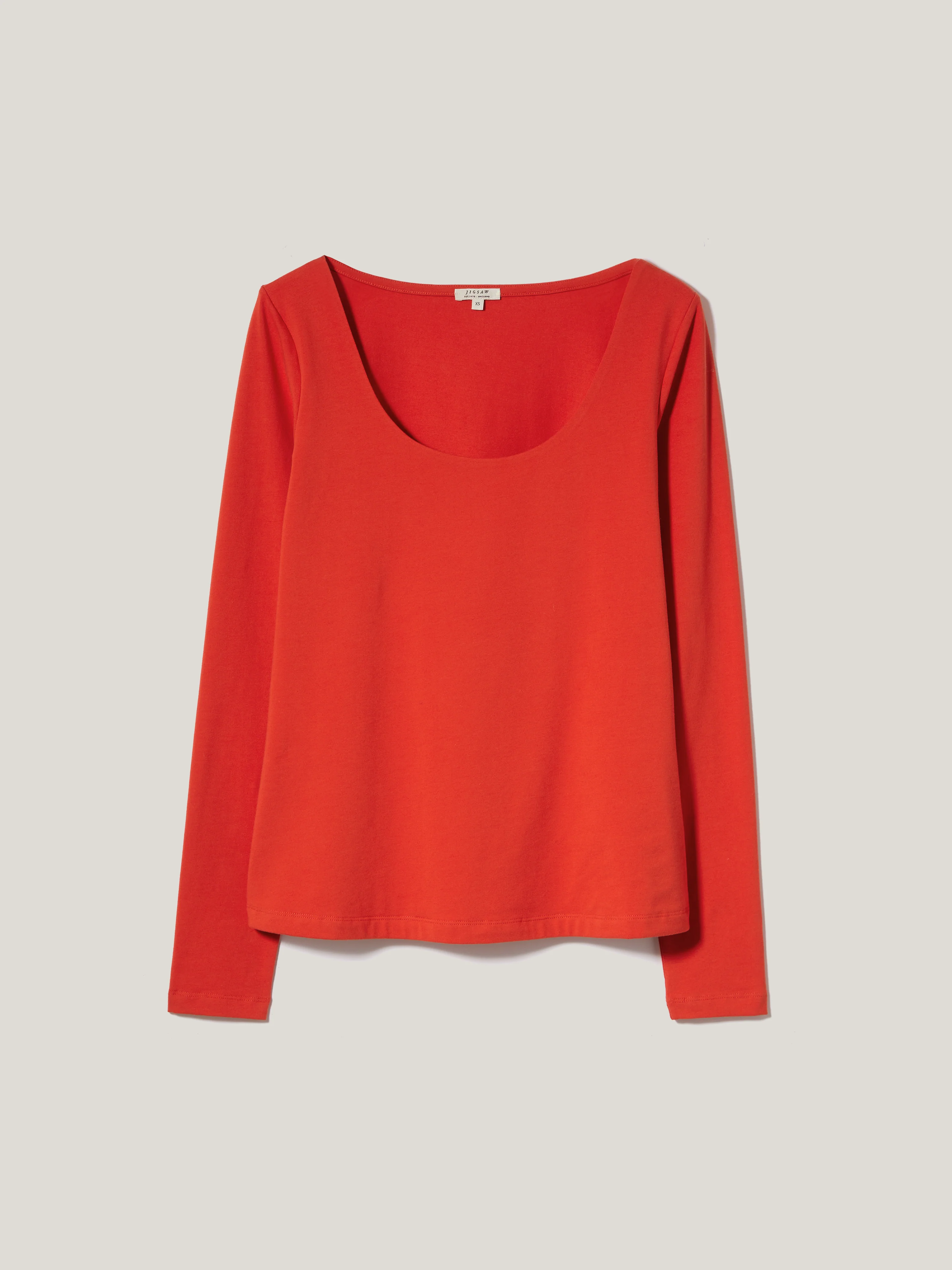 Double Front Ballet Neck Top | Spice Orange - Image 6