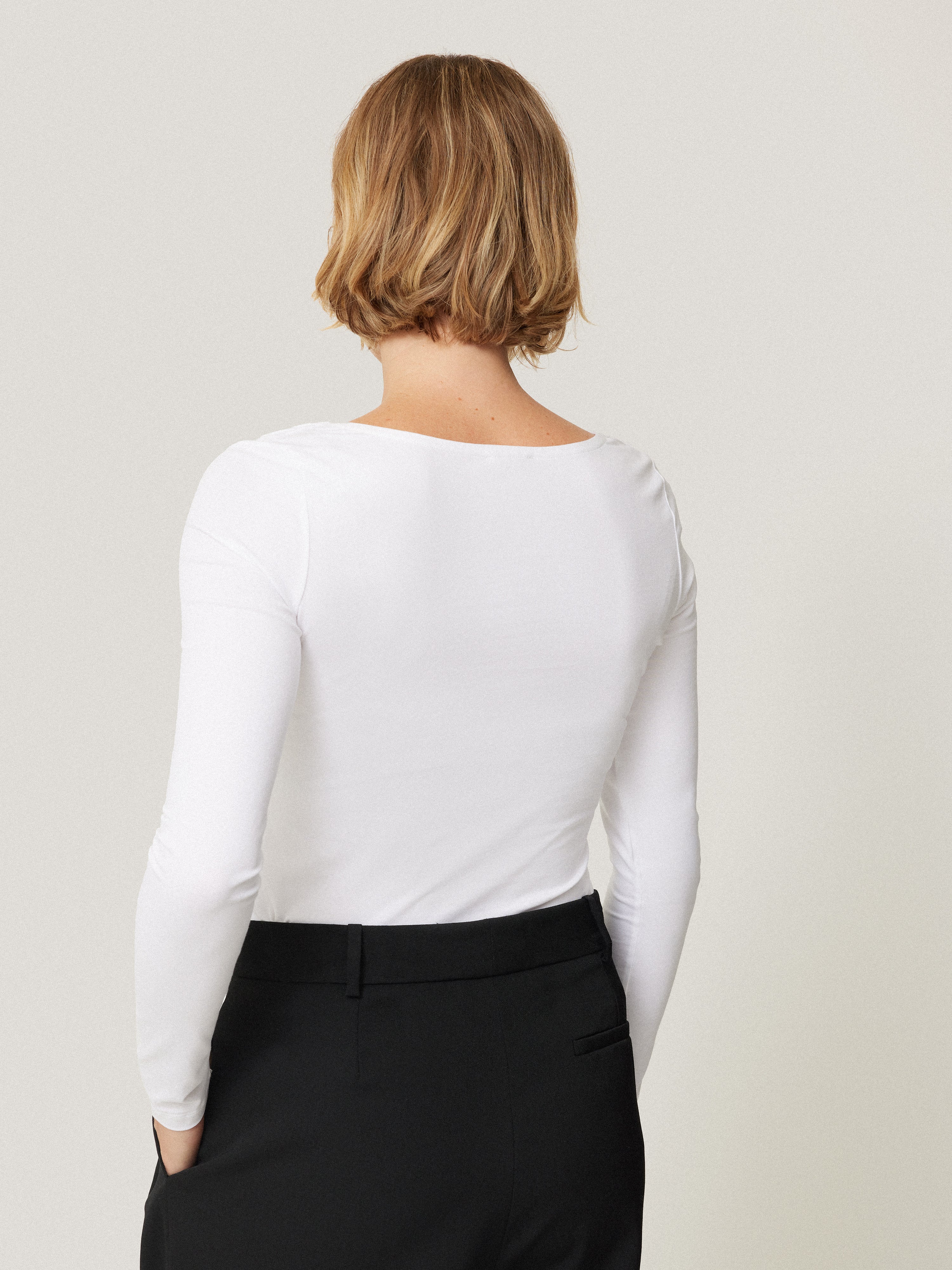 Double Front Ballet Neck Top | White - Image 5