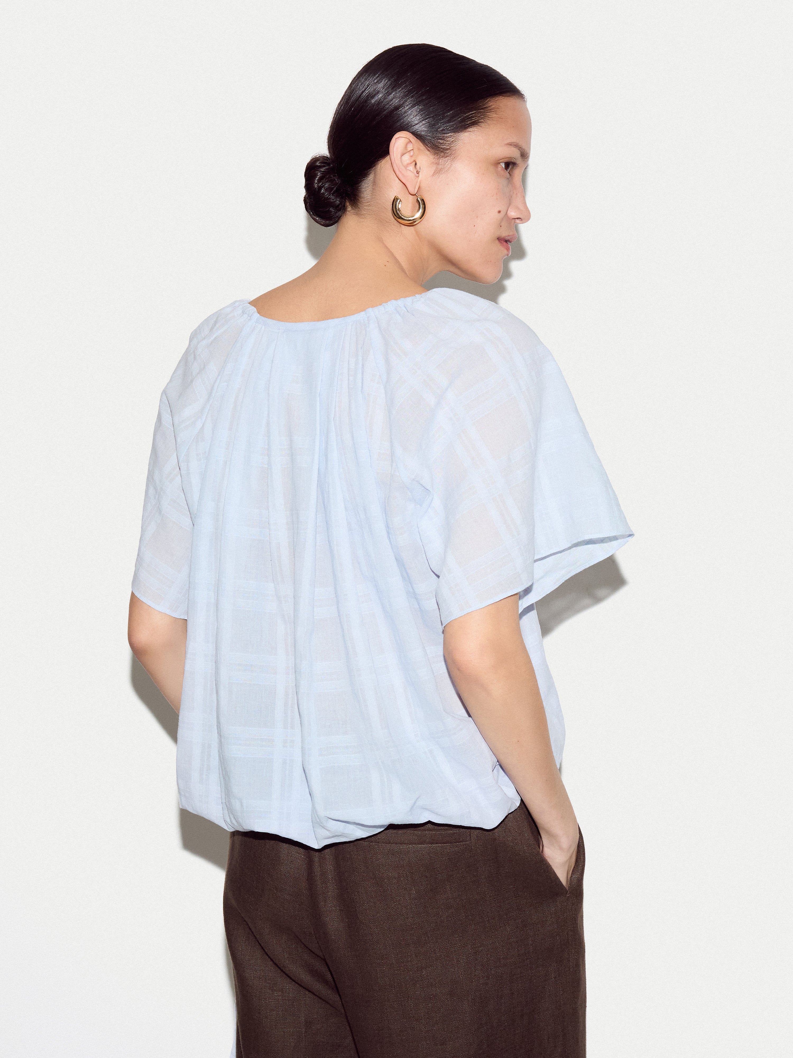 Drawstring Detailed Top | Blue - Image 4