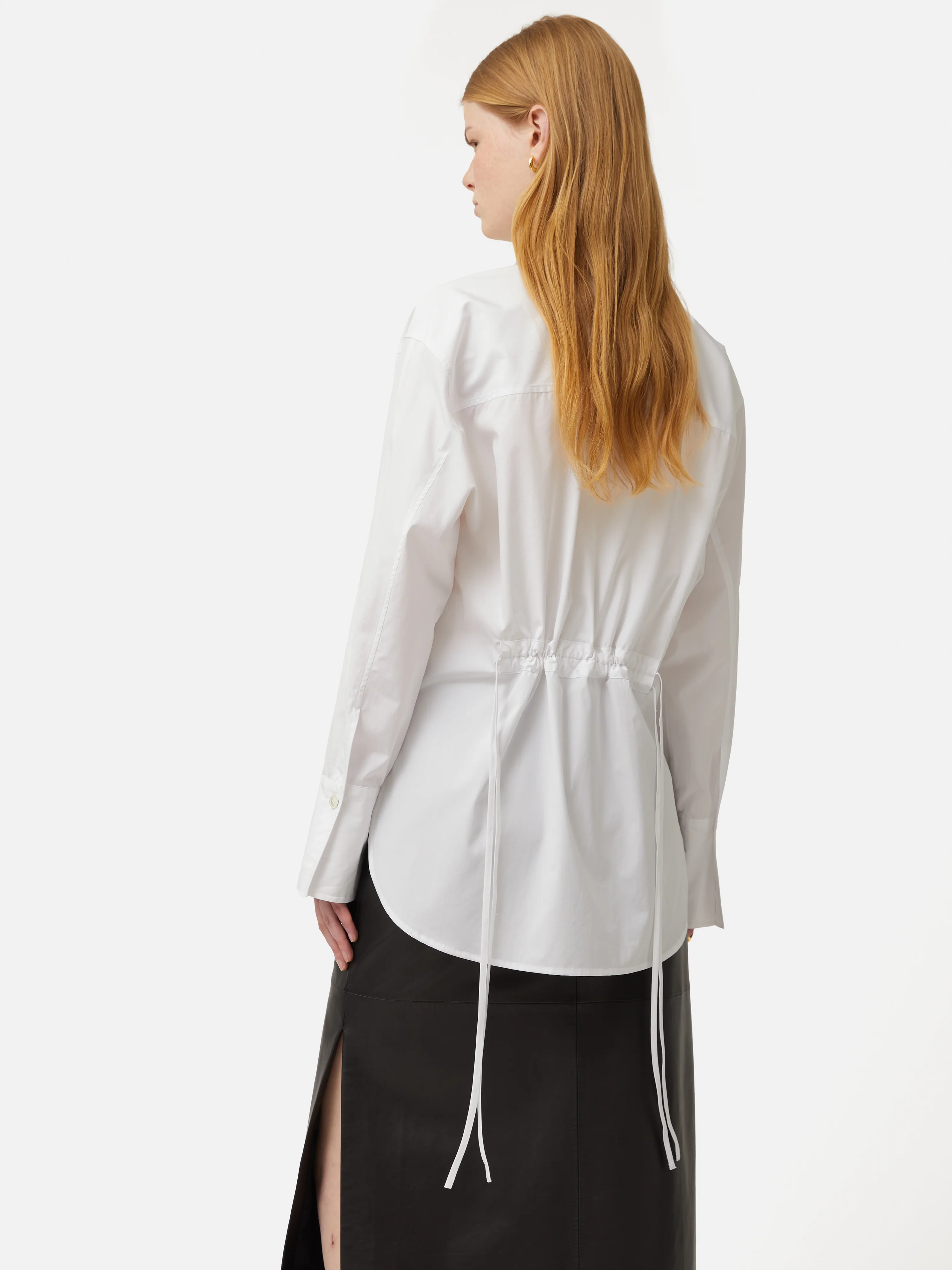 Drawstring Oversized Shirt | White - Image 5