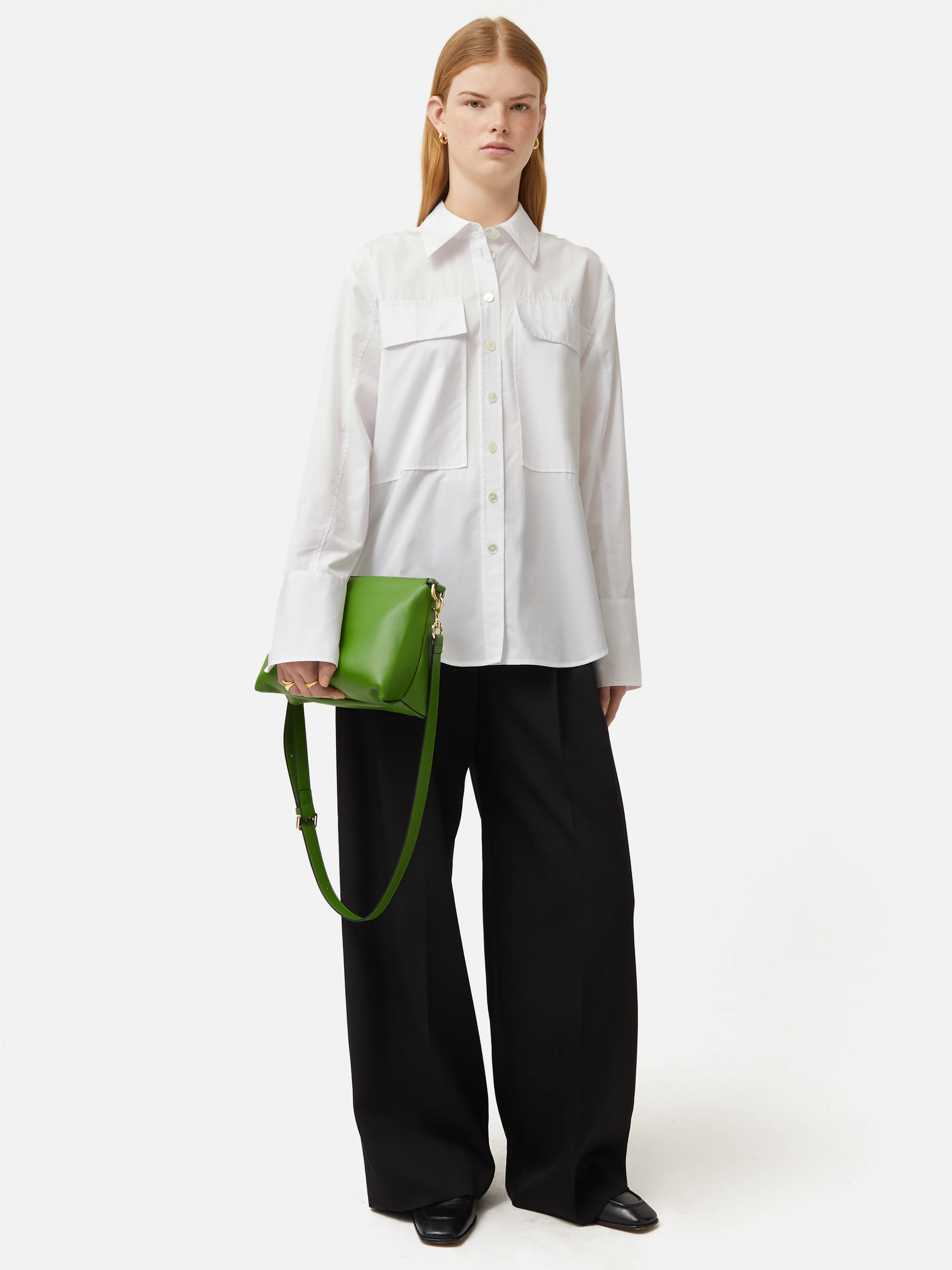 Drawstring Oversized Shirt | White - Image 7