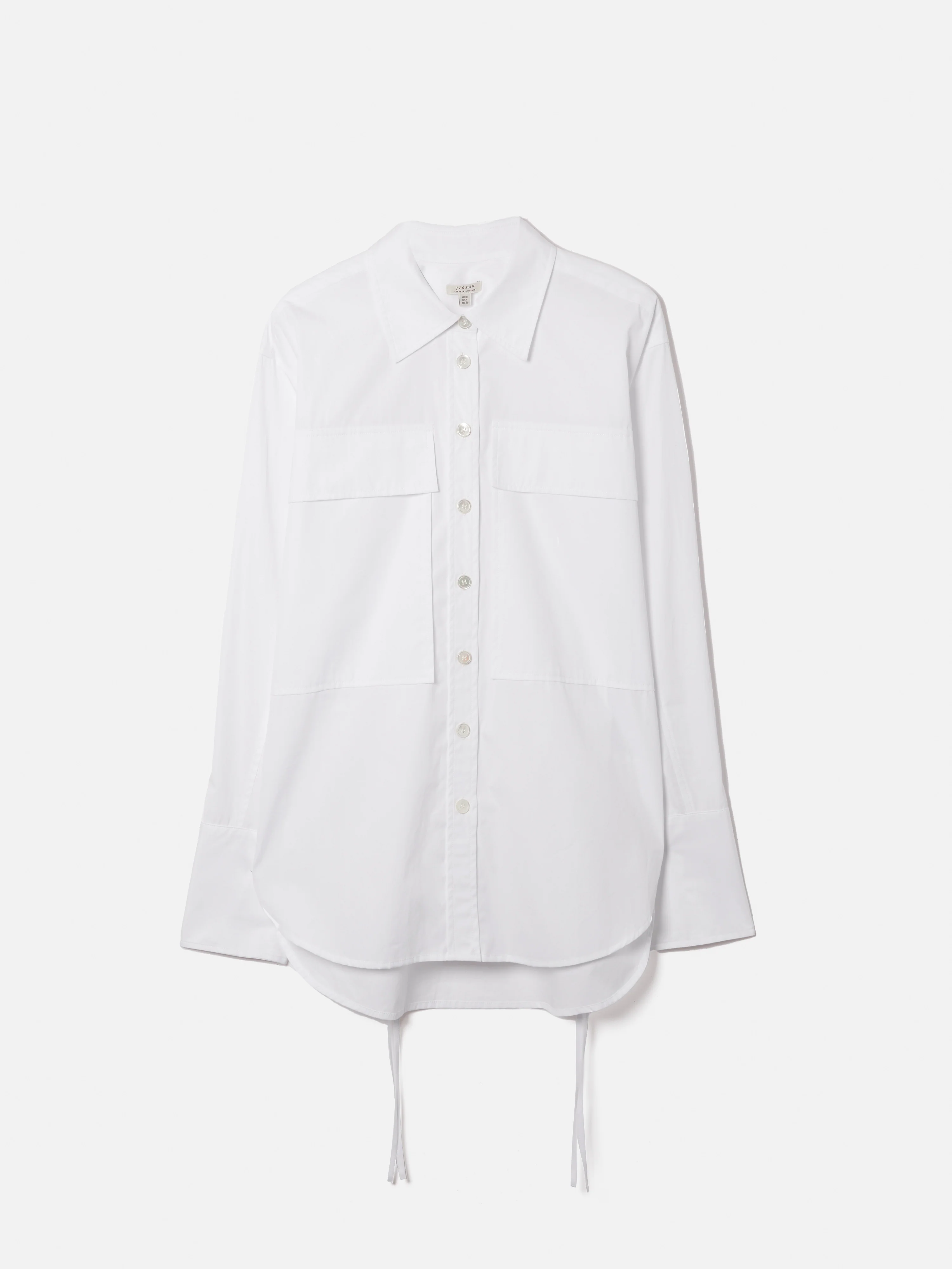 Drawstring Oversized Shirt | White - Image 9