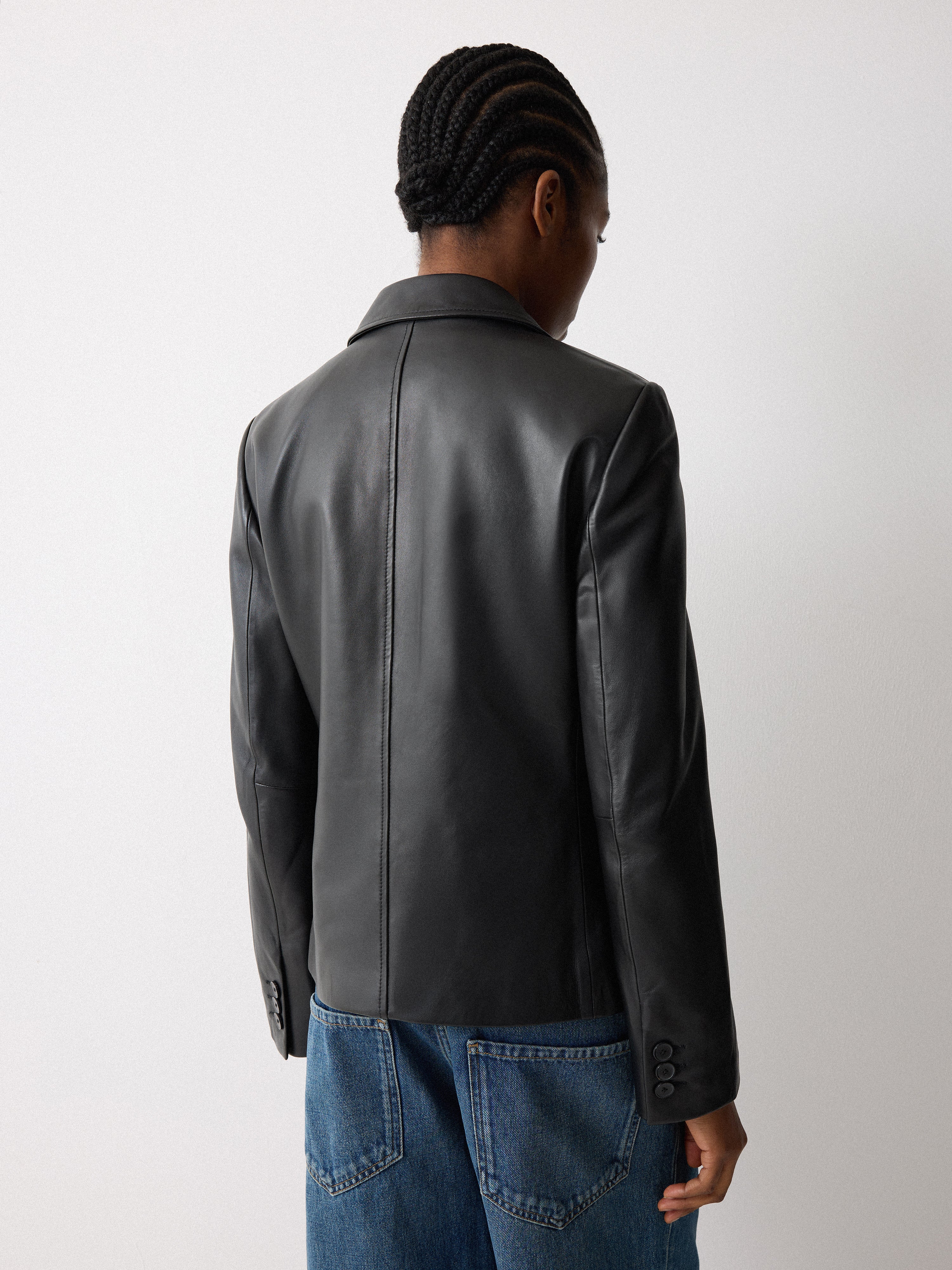 Ellis Nappa Leather Blazer | Black - Image 5