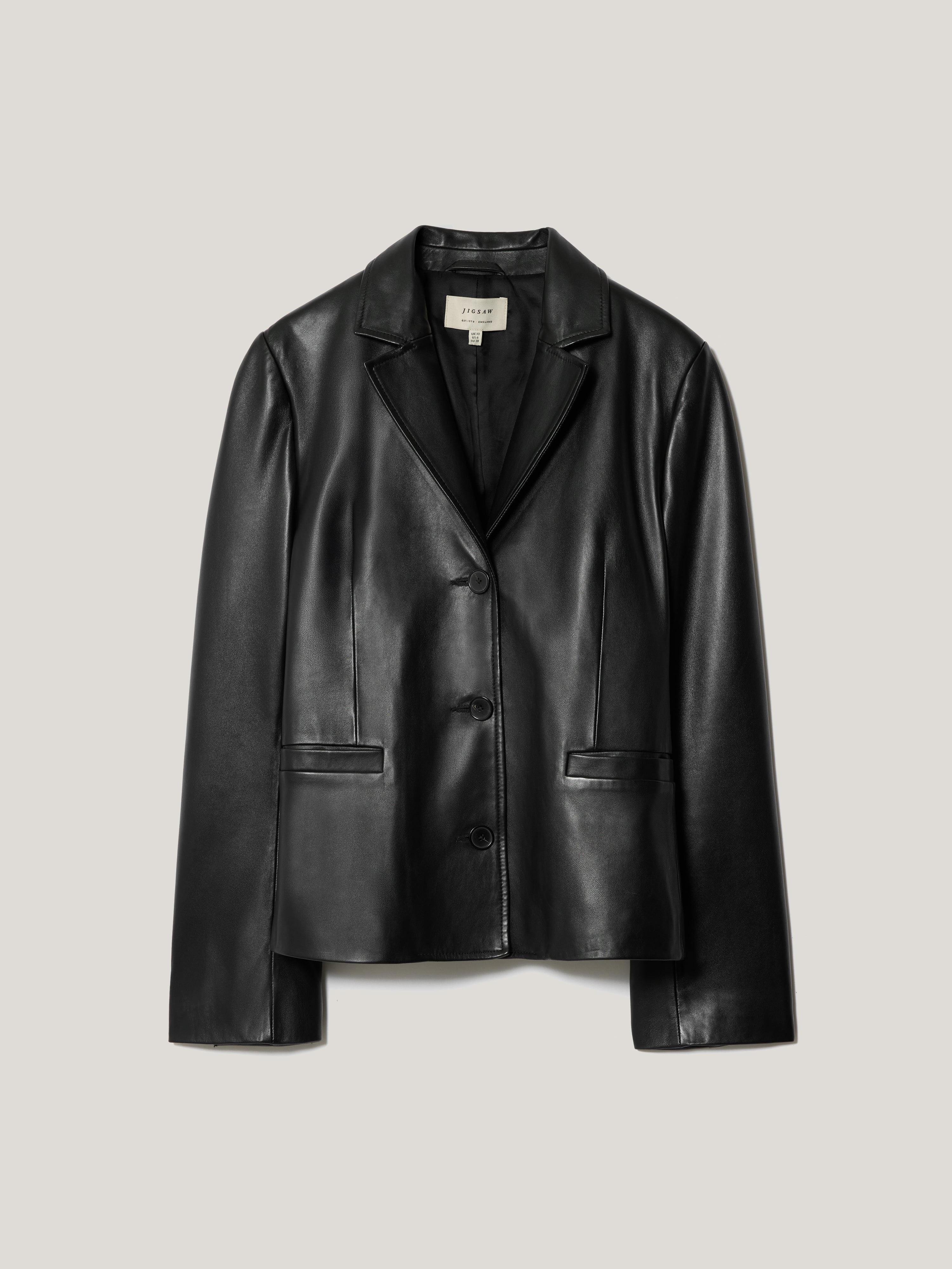 Ellis Nappa Leather Blazer | Black - Image 6