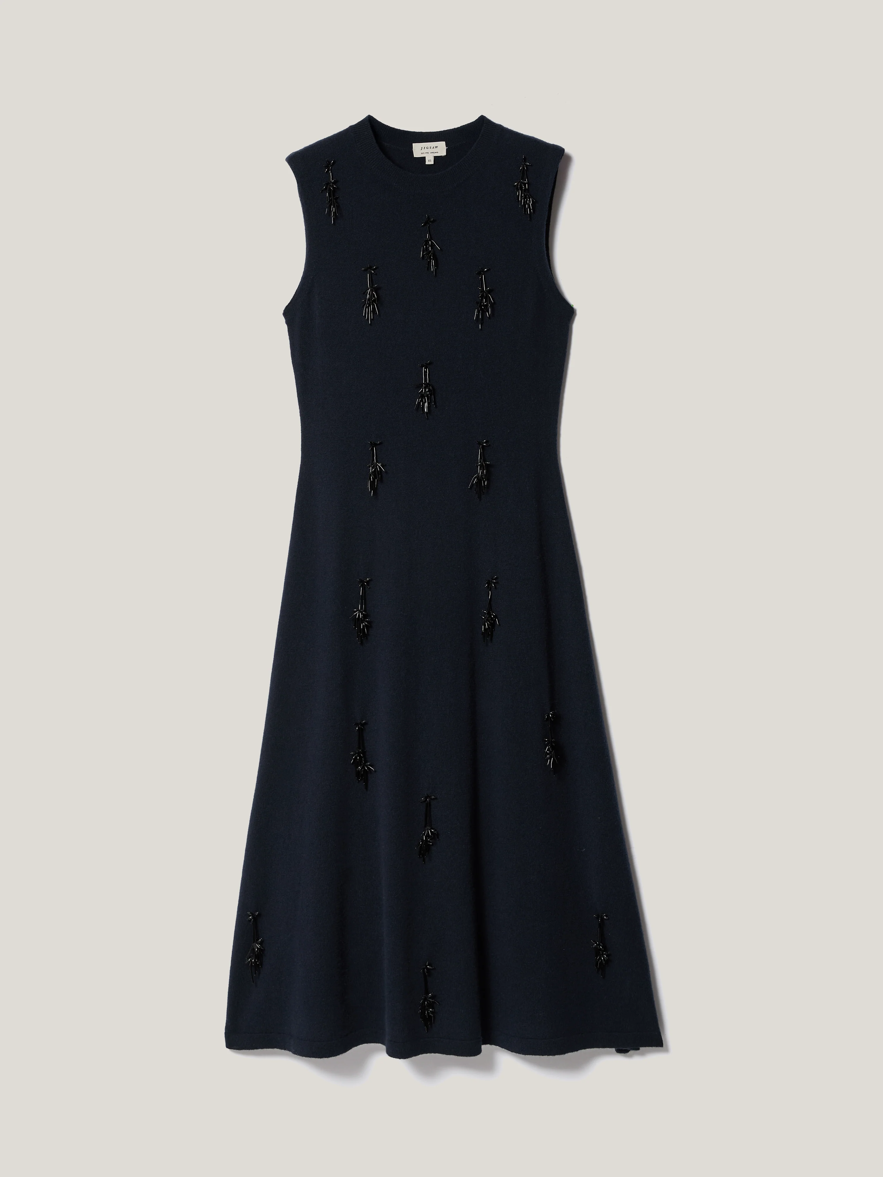 Embellished Knitted Dress | Navy - Image 5