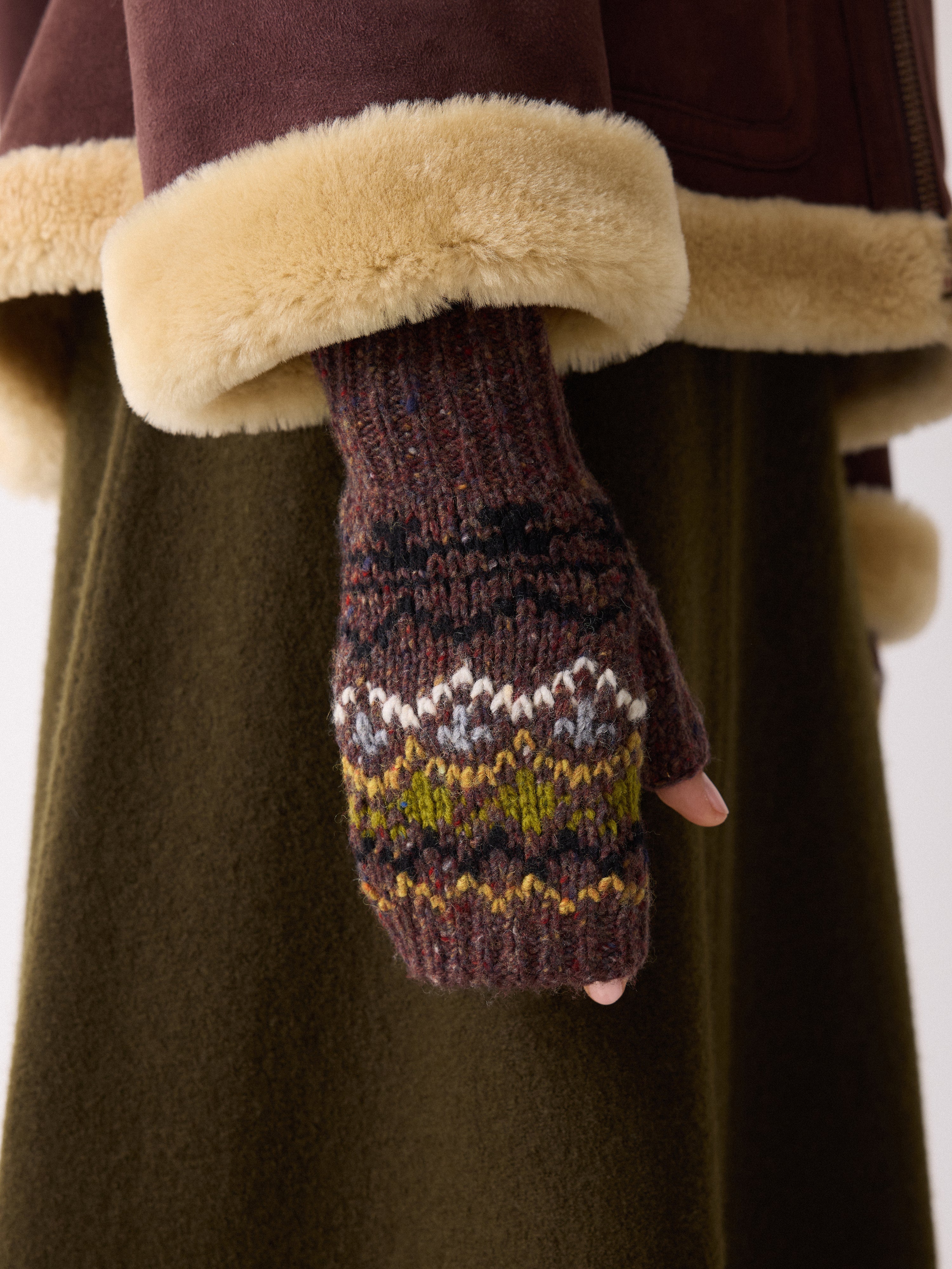 Fairisle Mittens | Brown