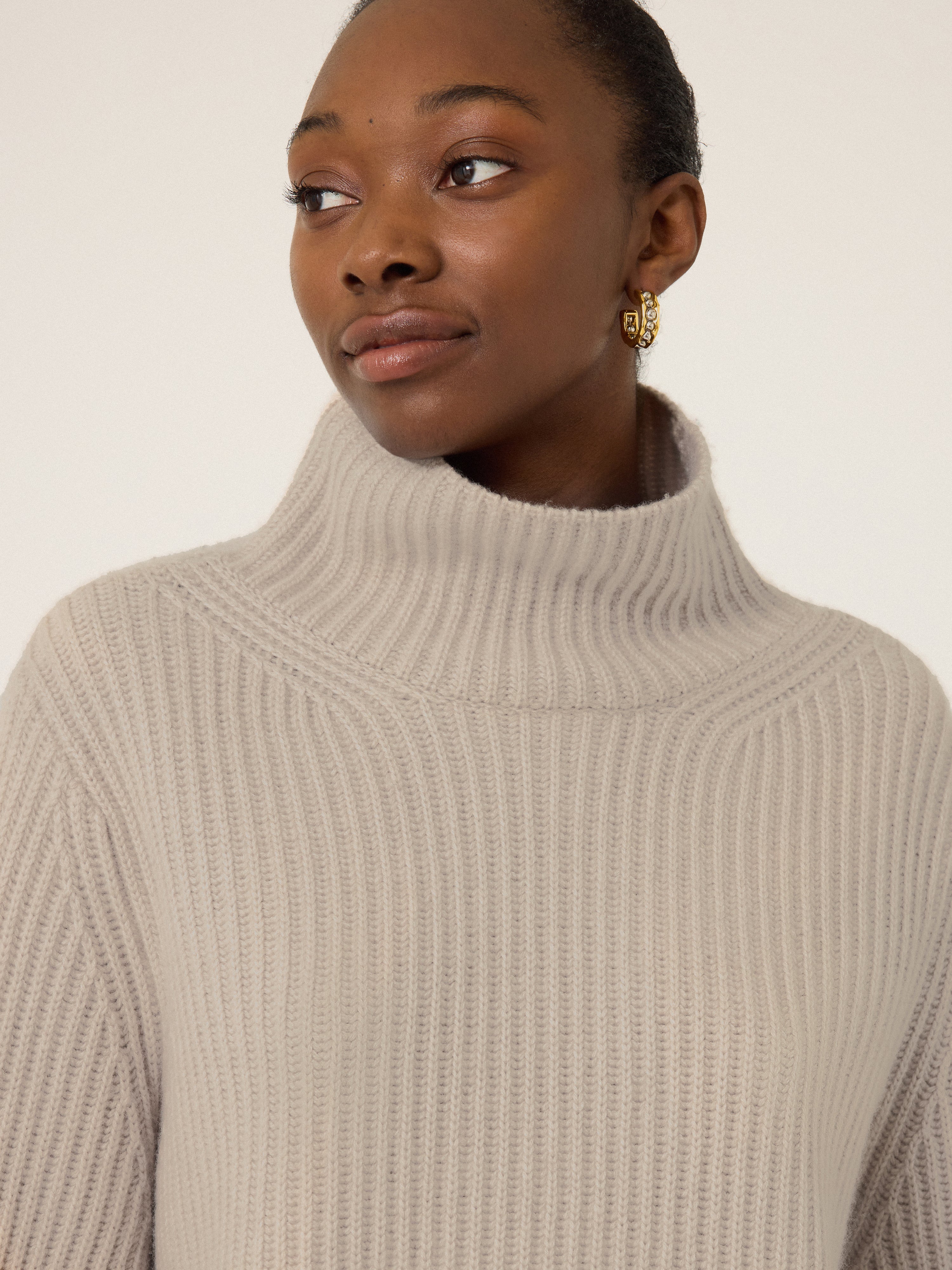 Faroe Fishermans Rib Jumper | Cream - Image 2