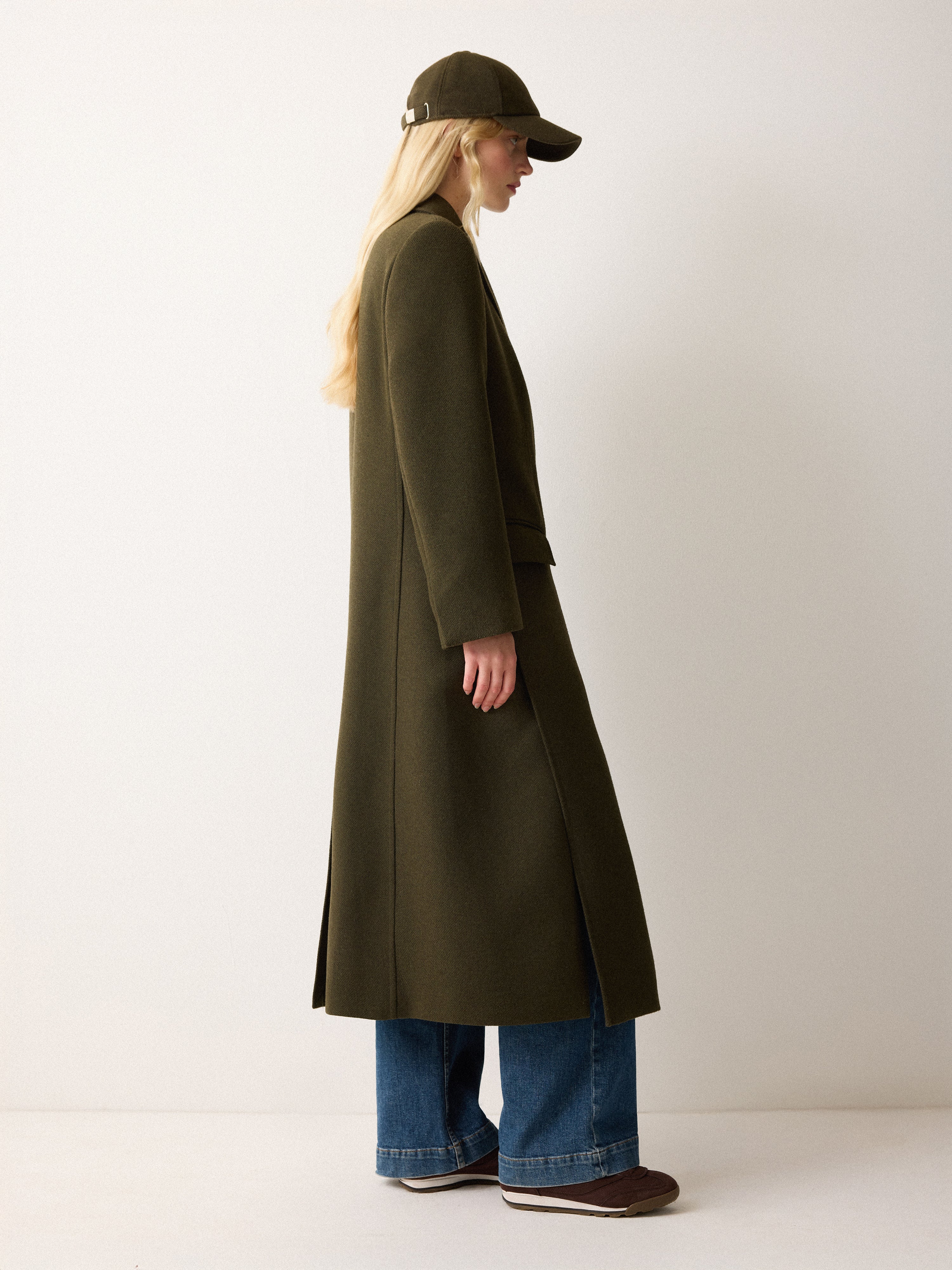 Farringdon Side Split Coat | Khaki - Image 6