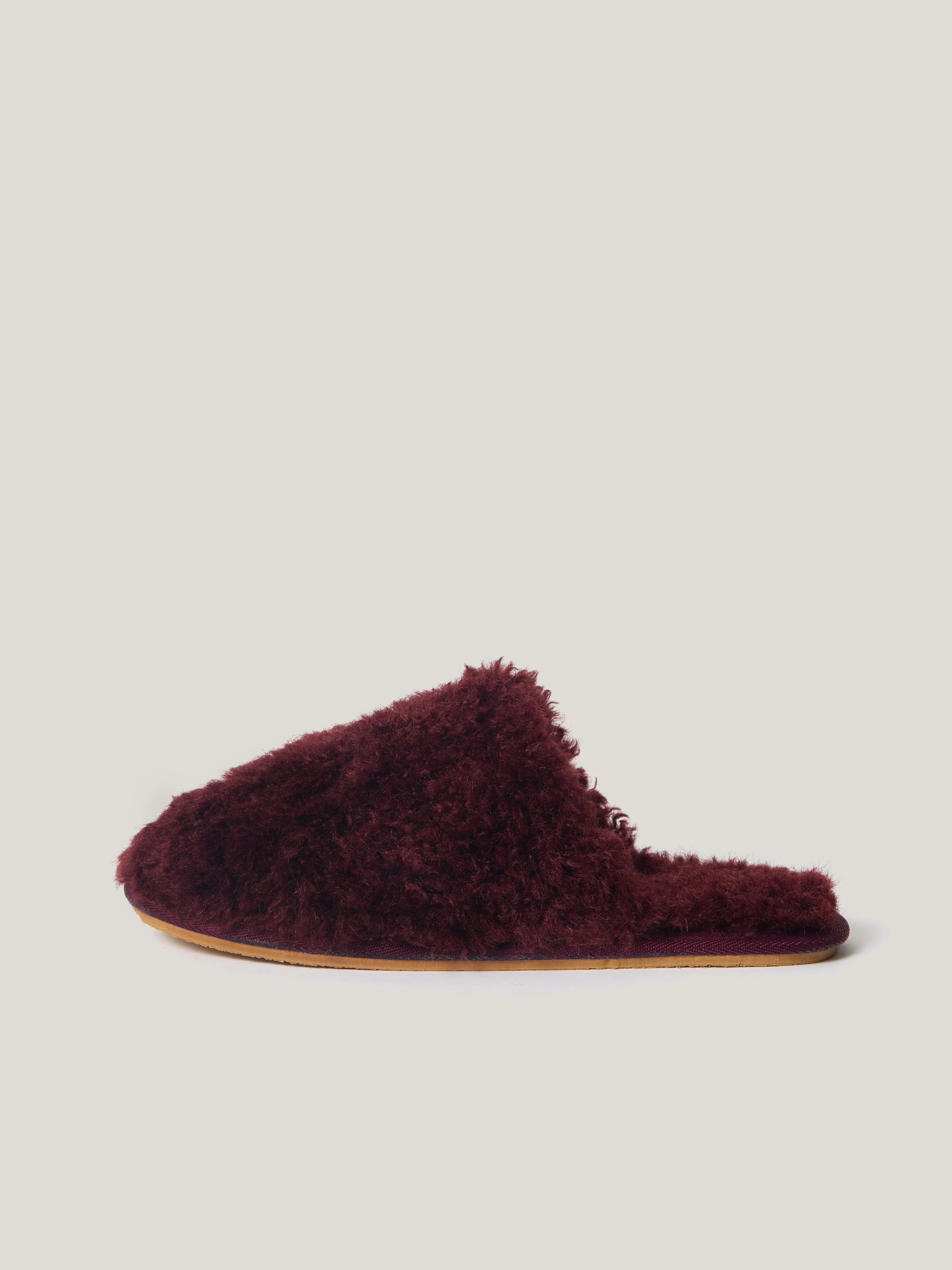 Faux Shearling Slippers | Burgundy - Image 3