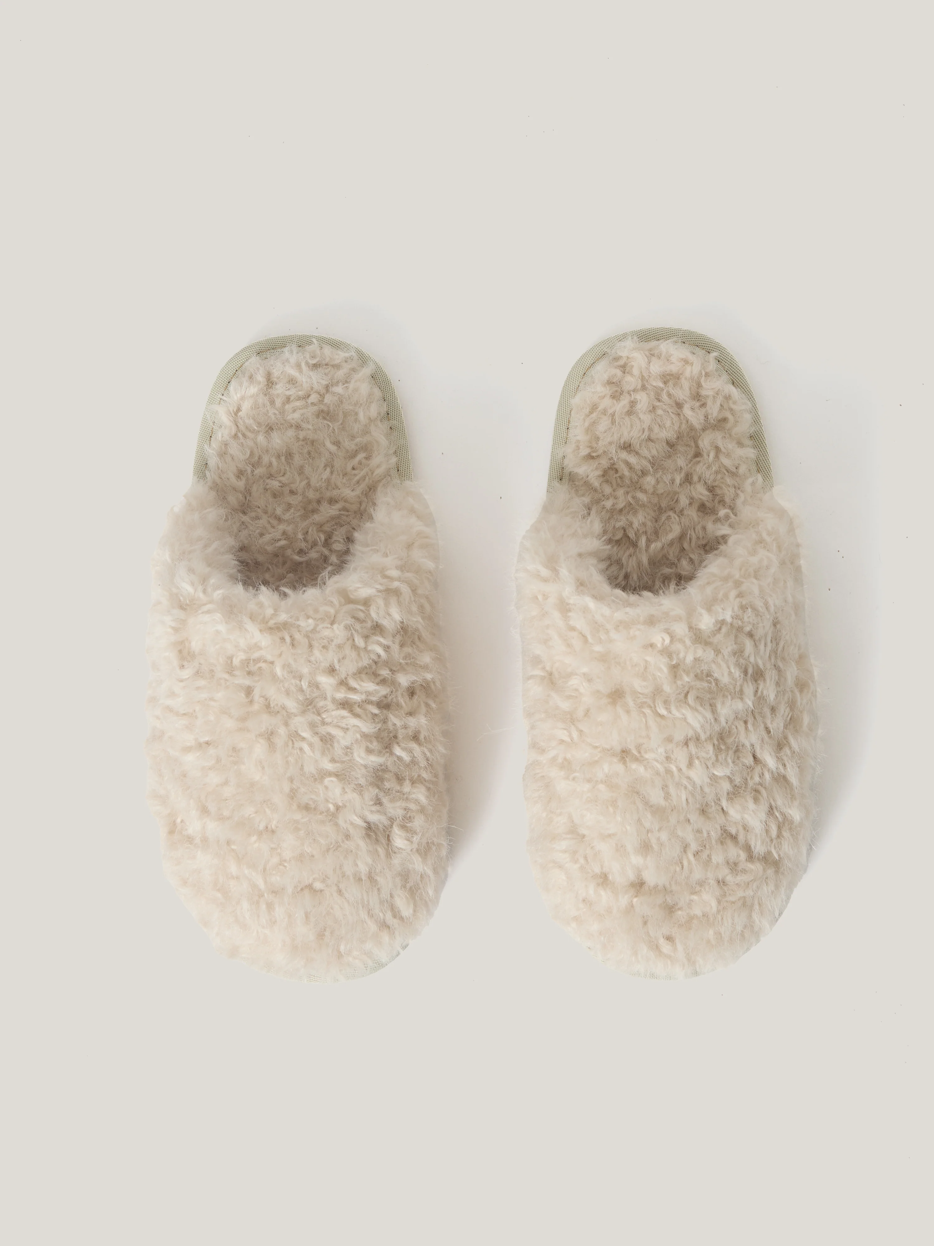 Faux Shearling Slippers | Natural - Image 3