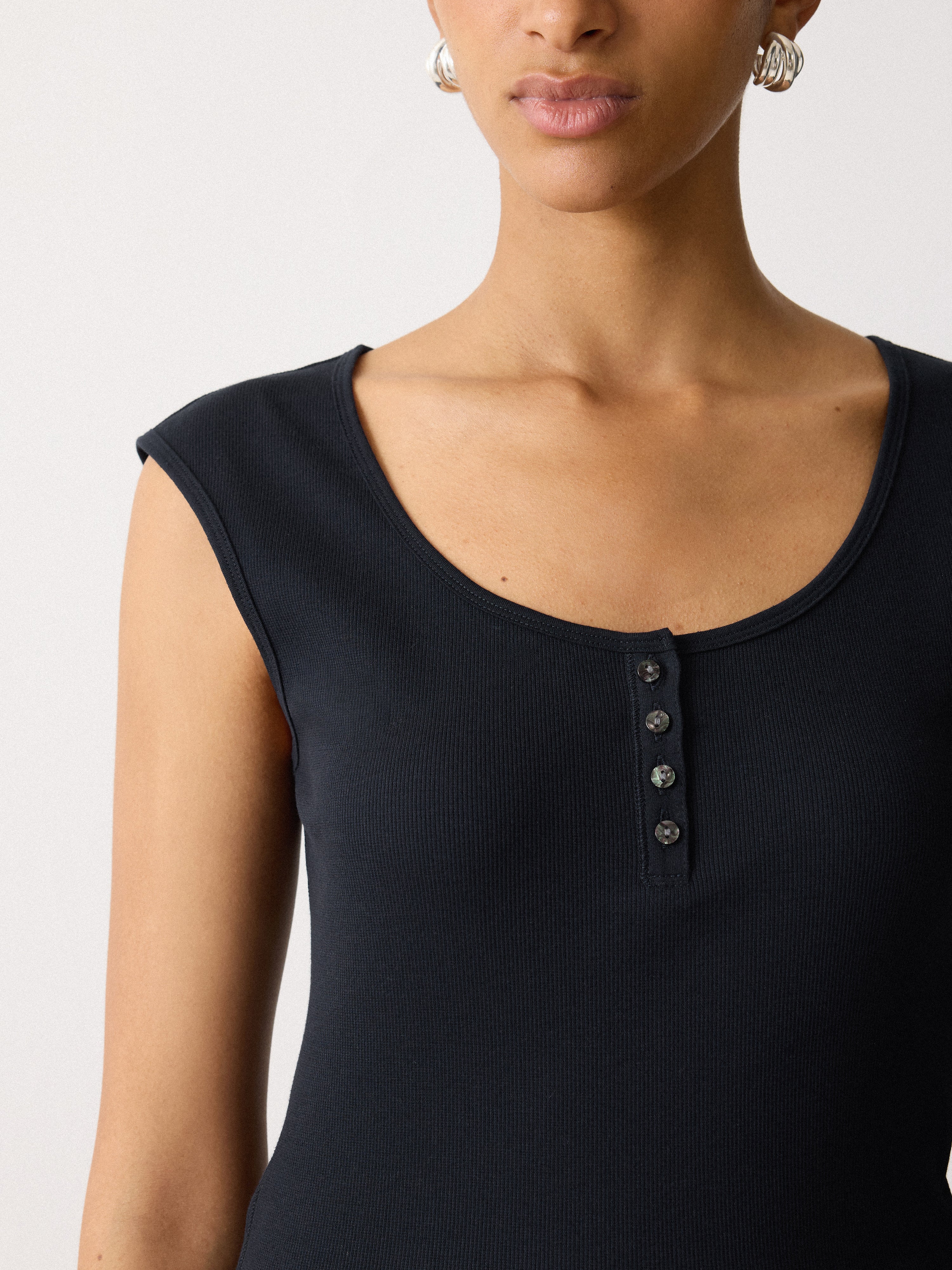 Fine Cotton Baby Henley | Navy - Image 4