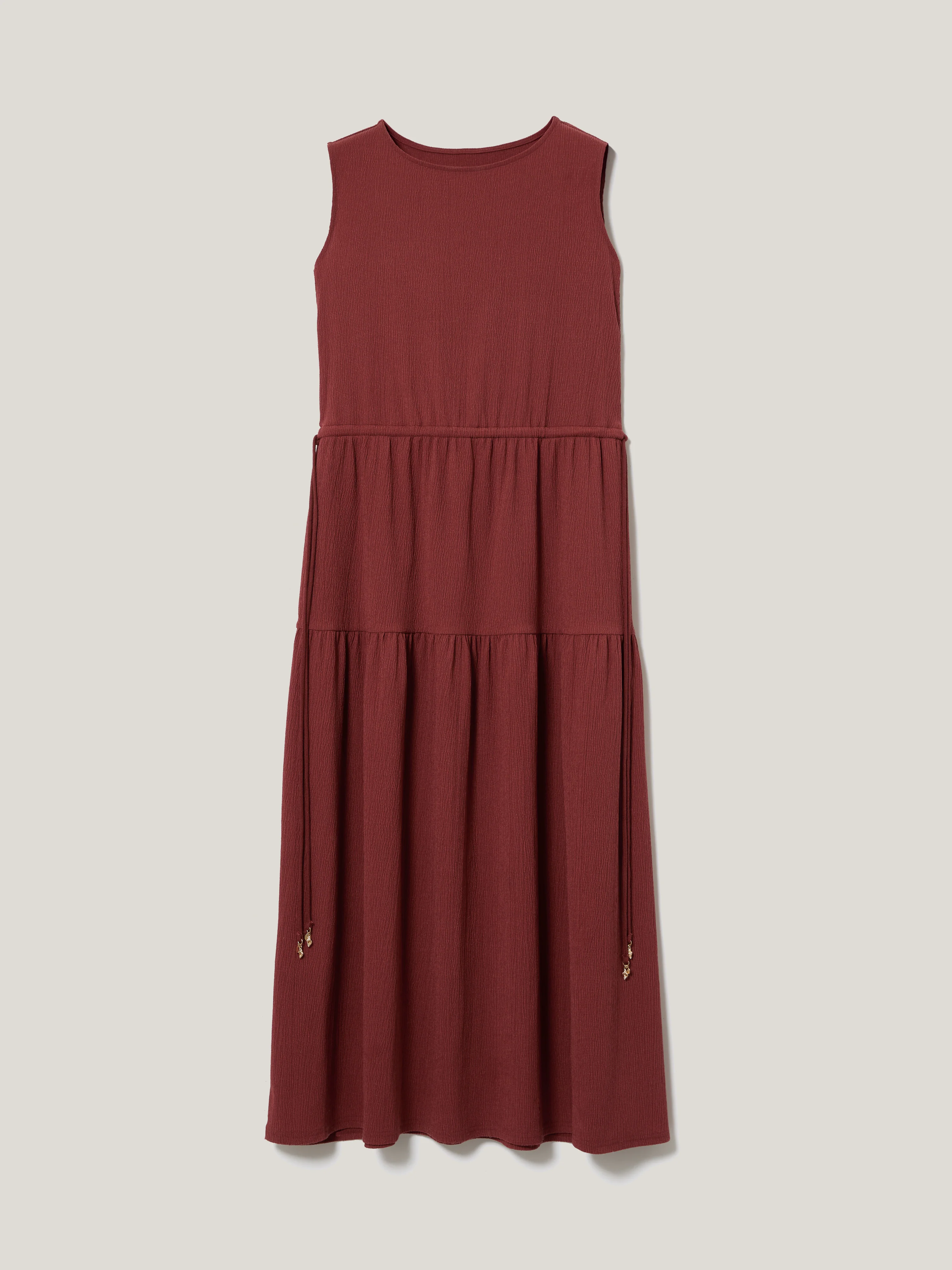 Fine Crinkle Jersey Maxi Dress | Brown - Image 8