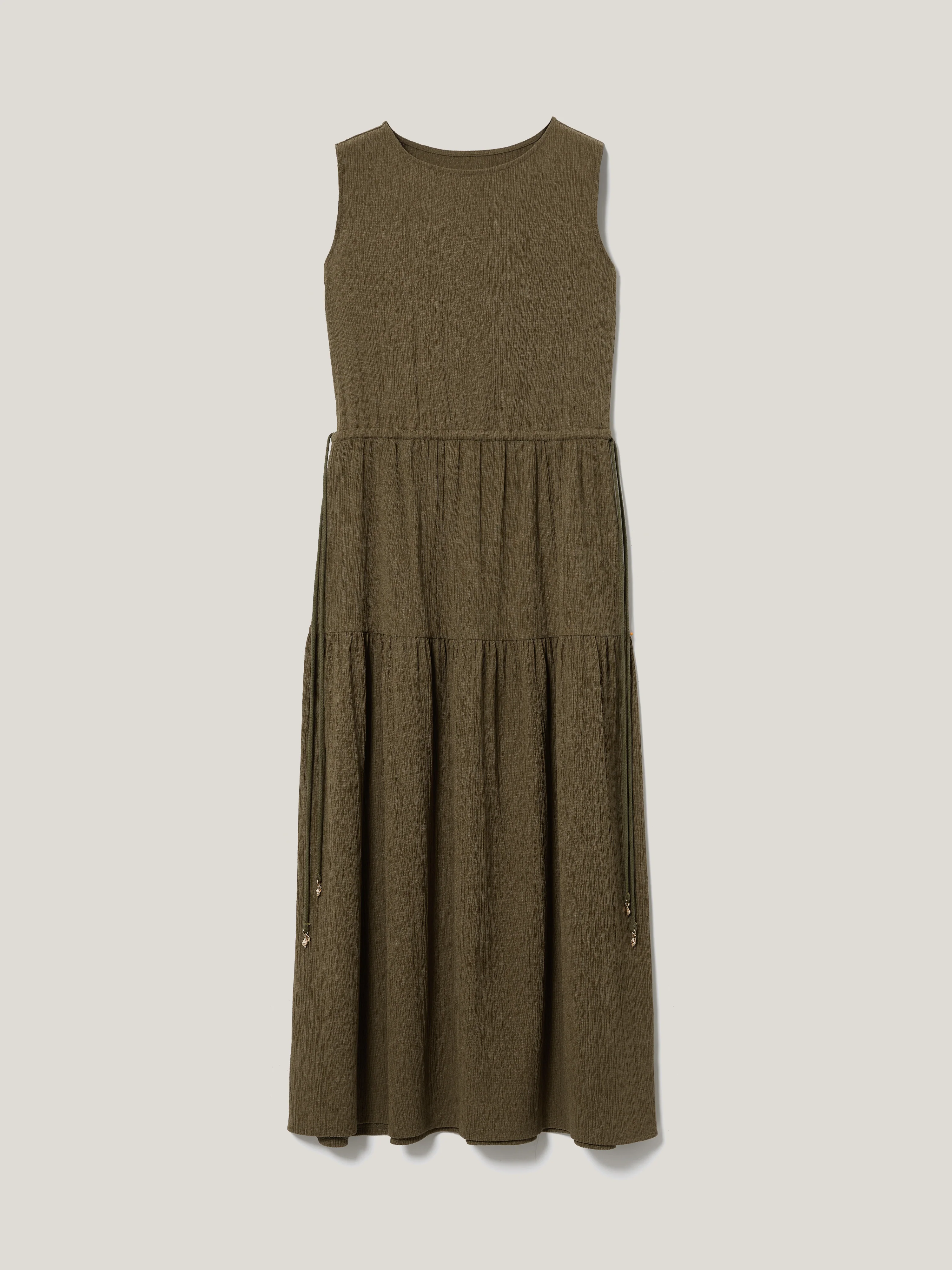 Fine Crinkle Jersey Maxi Dress | Khaki - Image 6