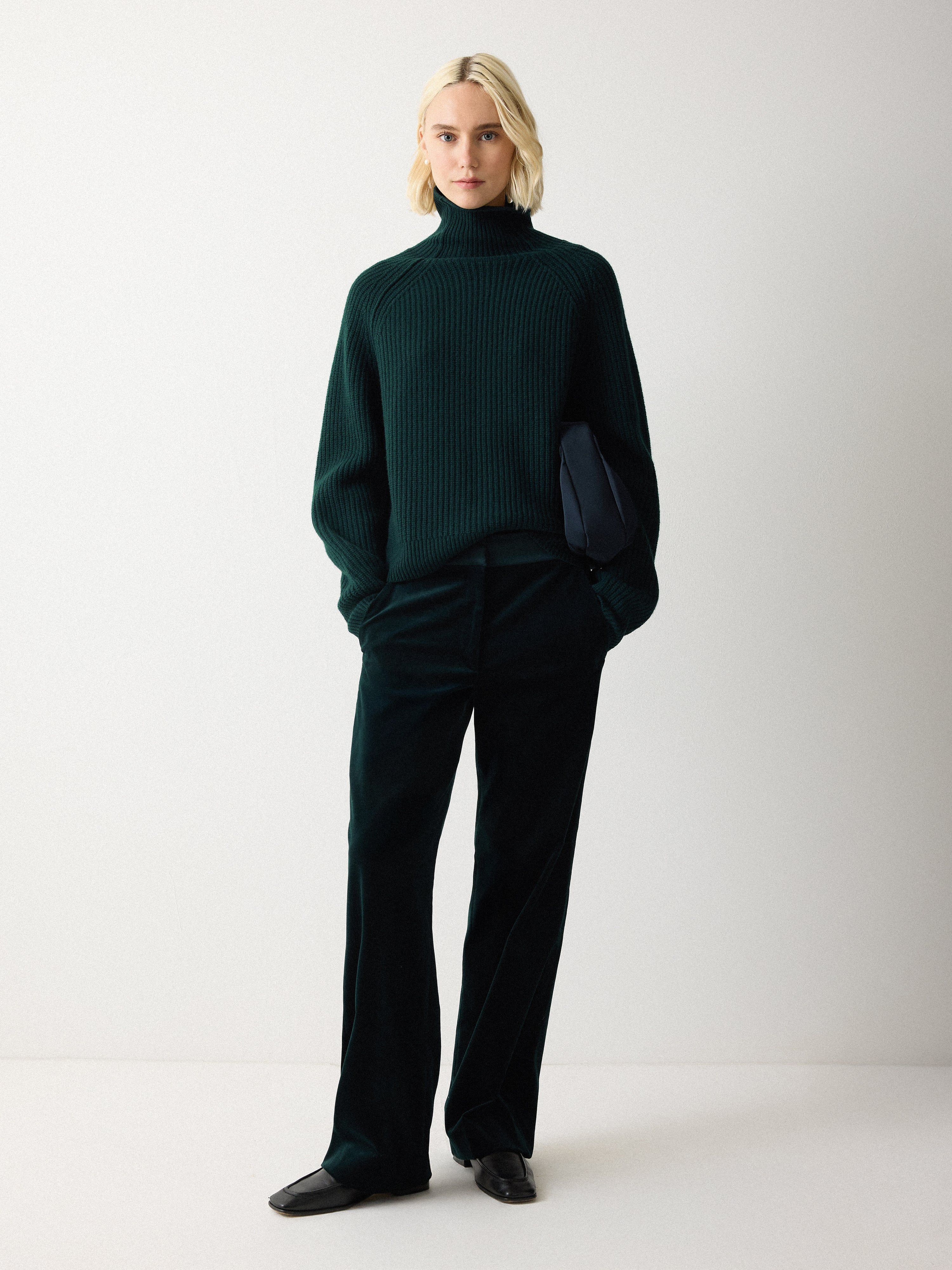 Fishermans Rib Jumper | Green - Image 2