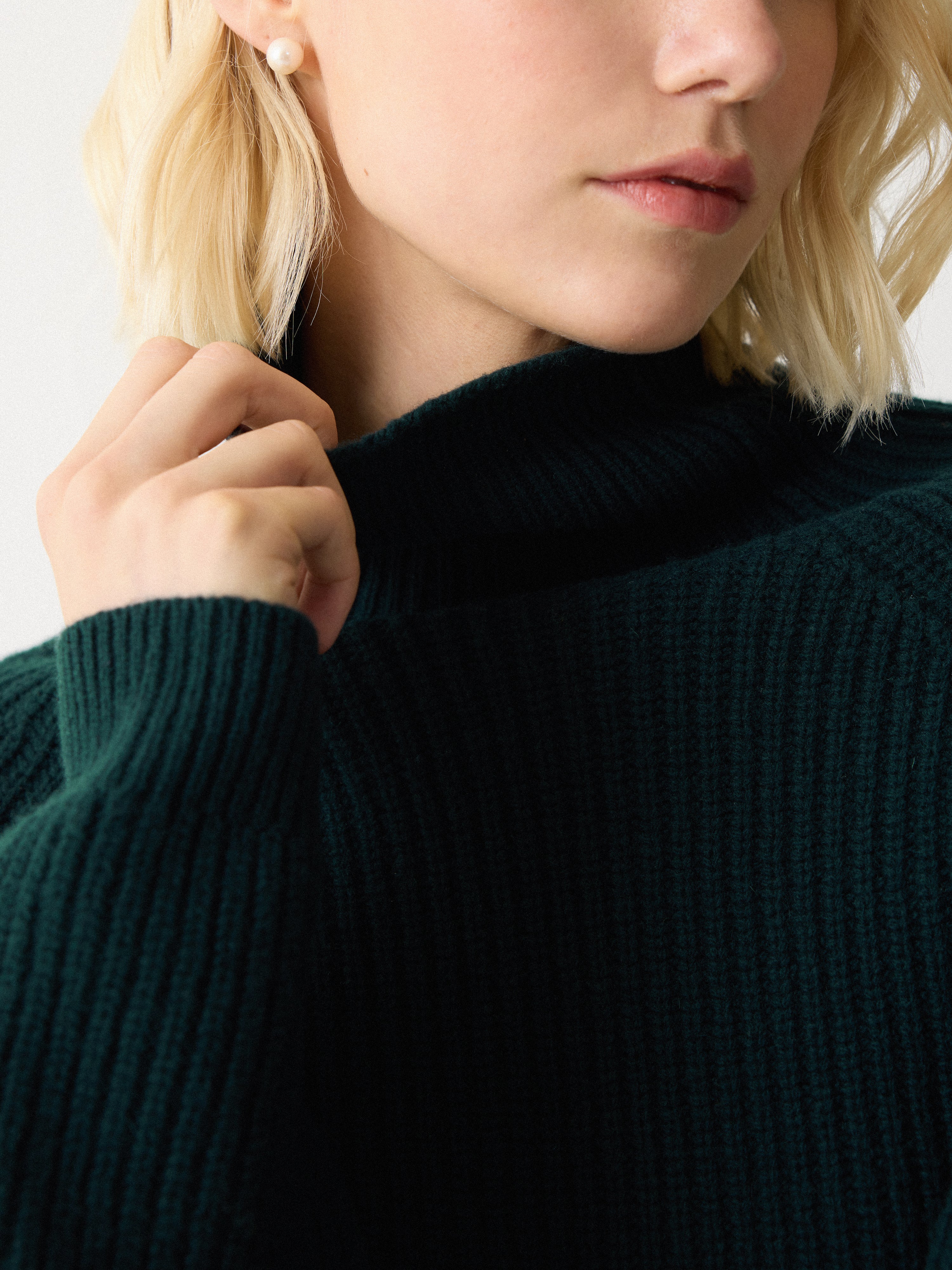 Fishermans Rib Jumper | Green - Image 3