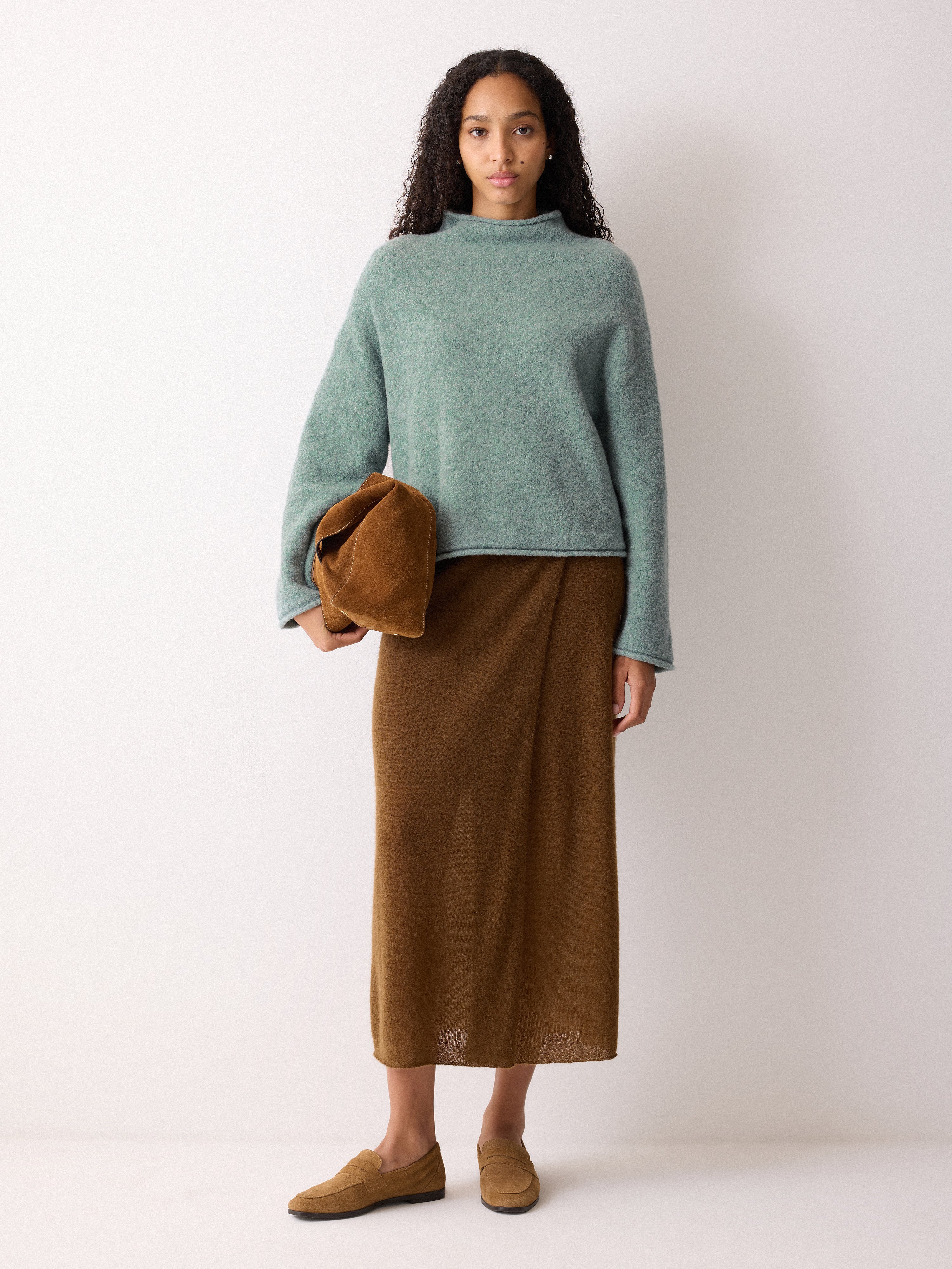 Fleecy Knit Crop Jumper | Blue - Image 4