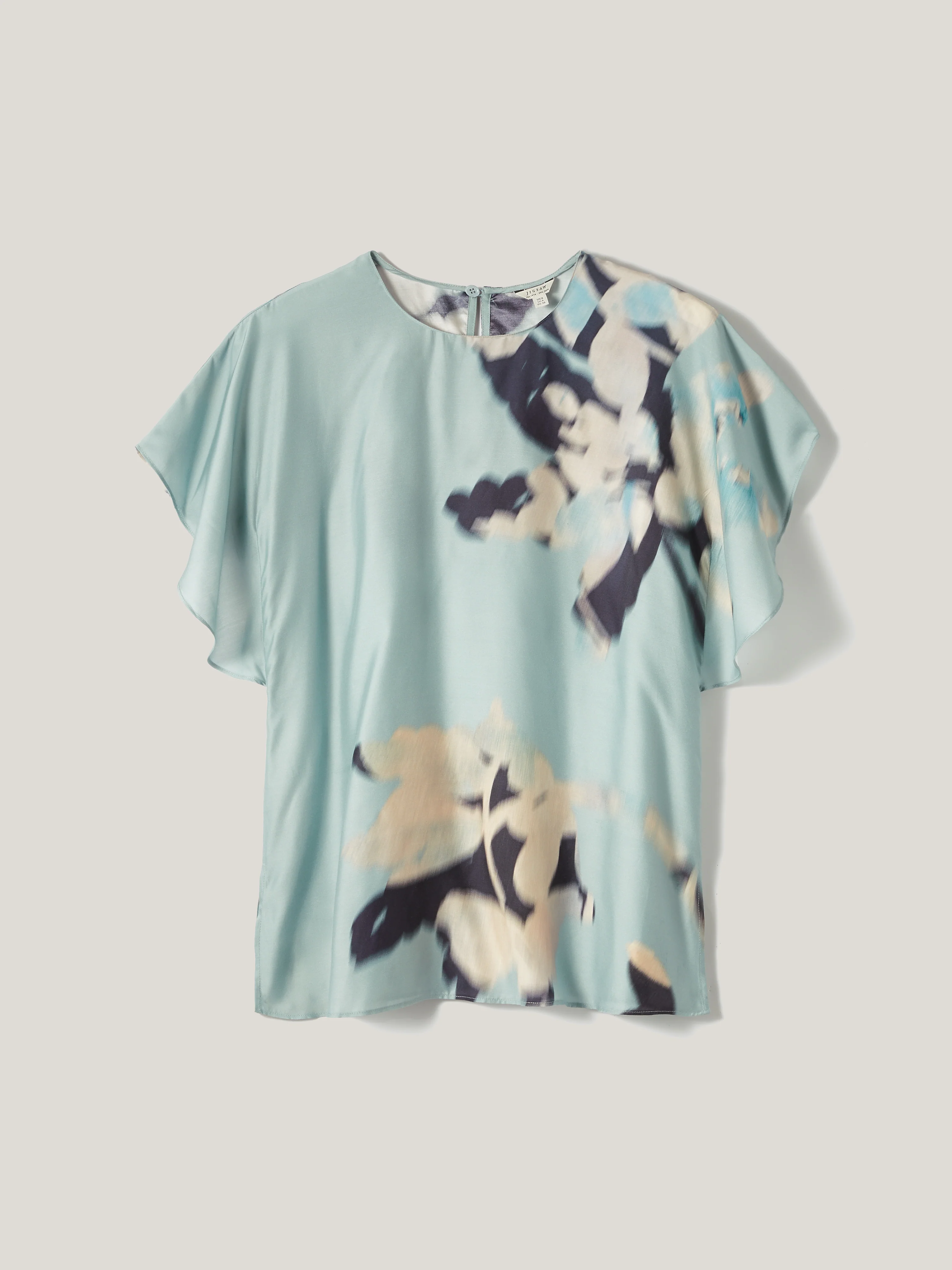 Floral Drift Silk Blend Top | Blue - Image 8