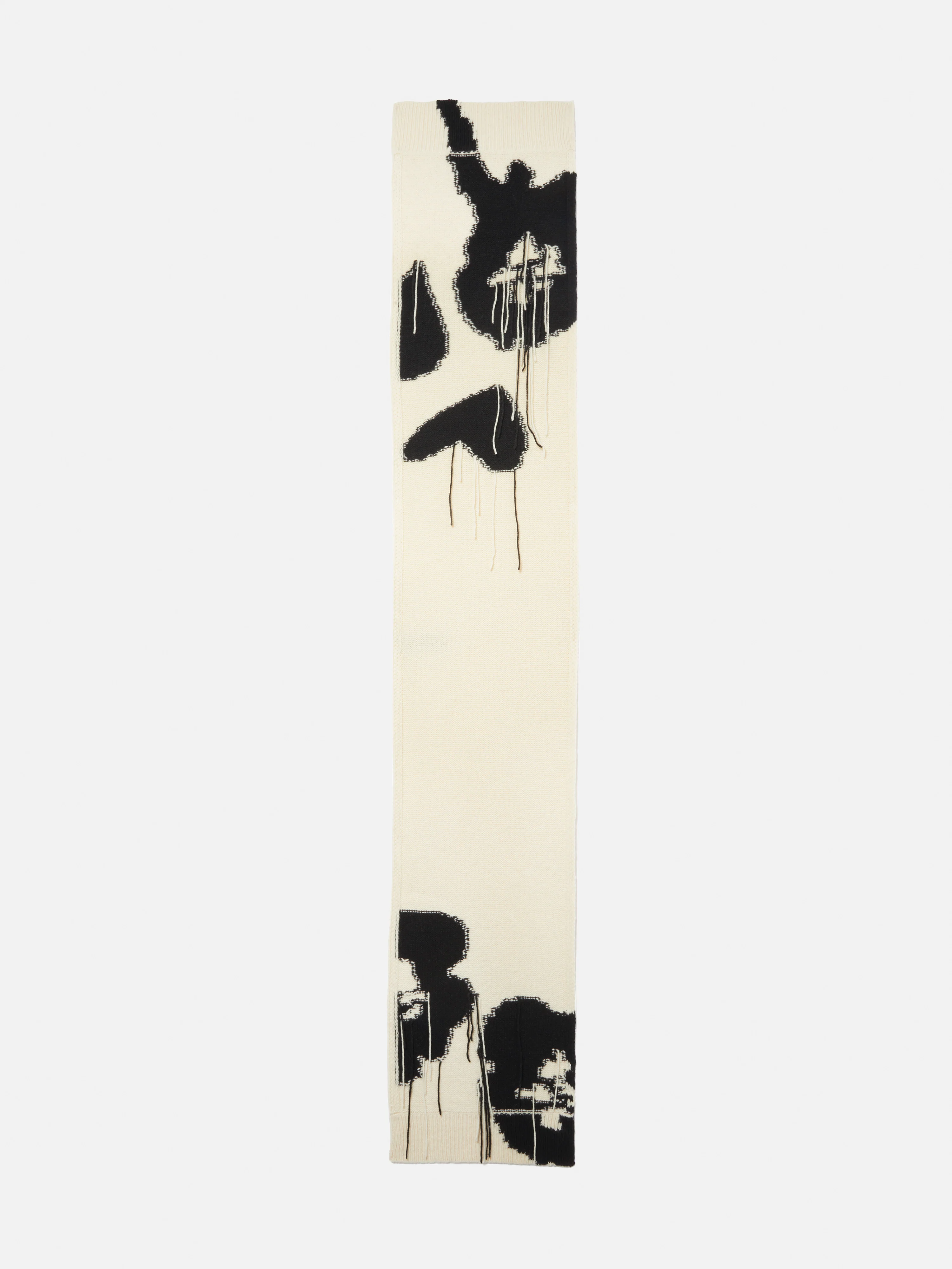 Floral Intarsia Scarf | Monochrome - Image 4