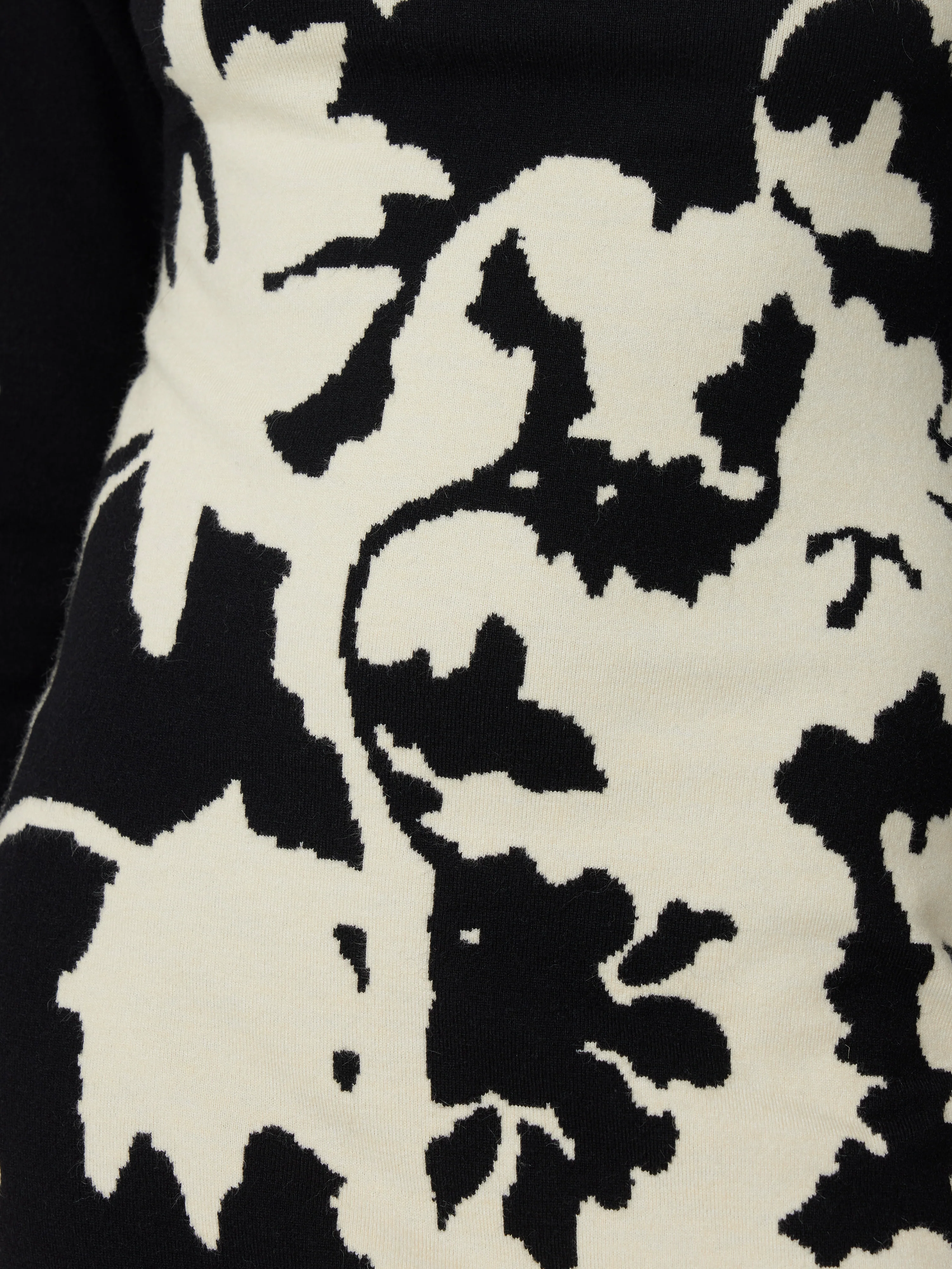 Floral Jacquard Knitted Dress | Monochrome - Image 6