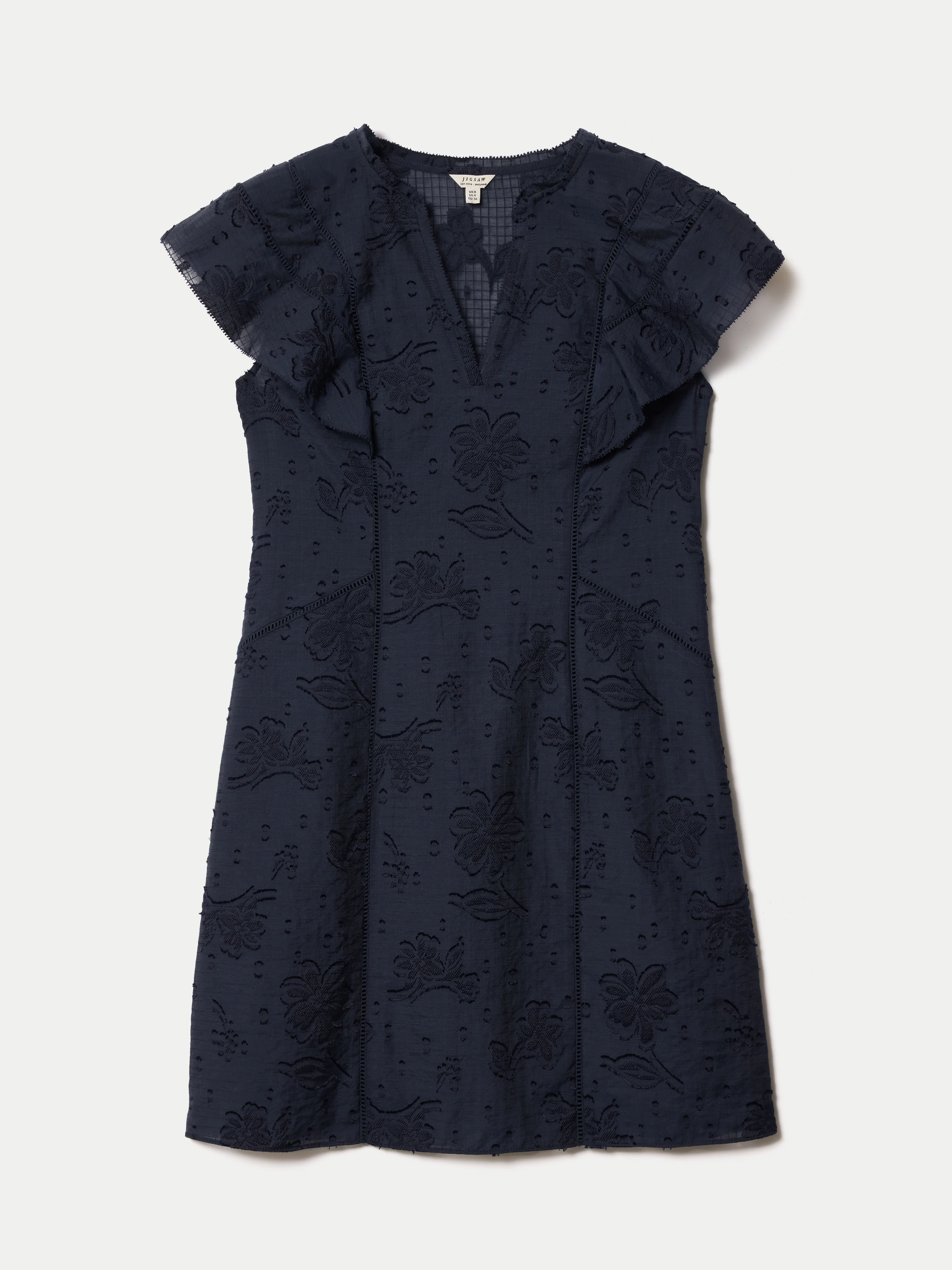 Floral Jacquard Mini Dress | Navy - Image 6